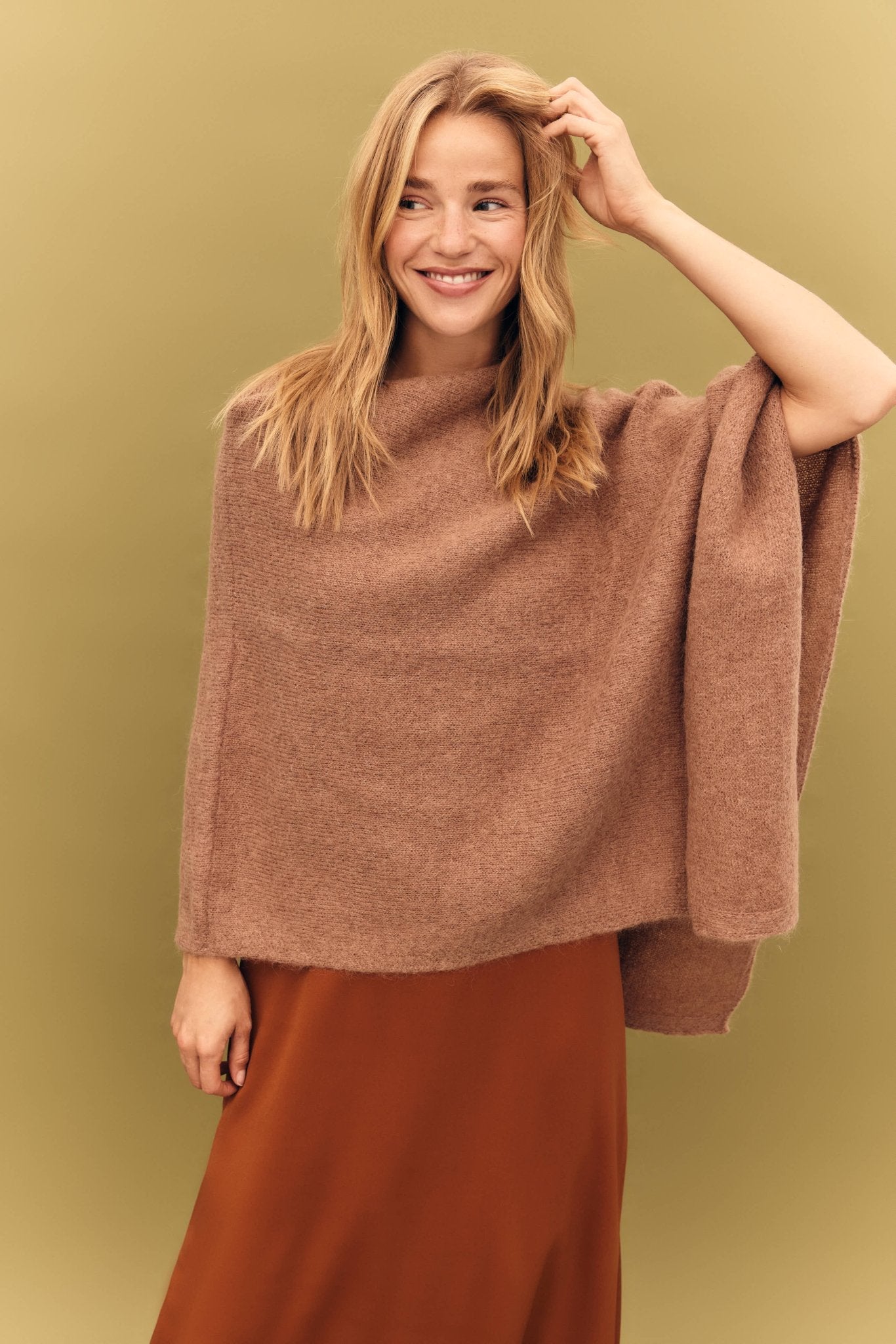 Poncho MOHAIR Caramelo