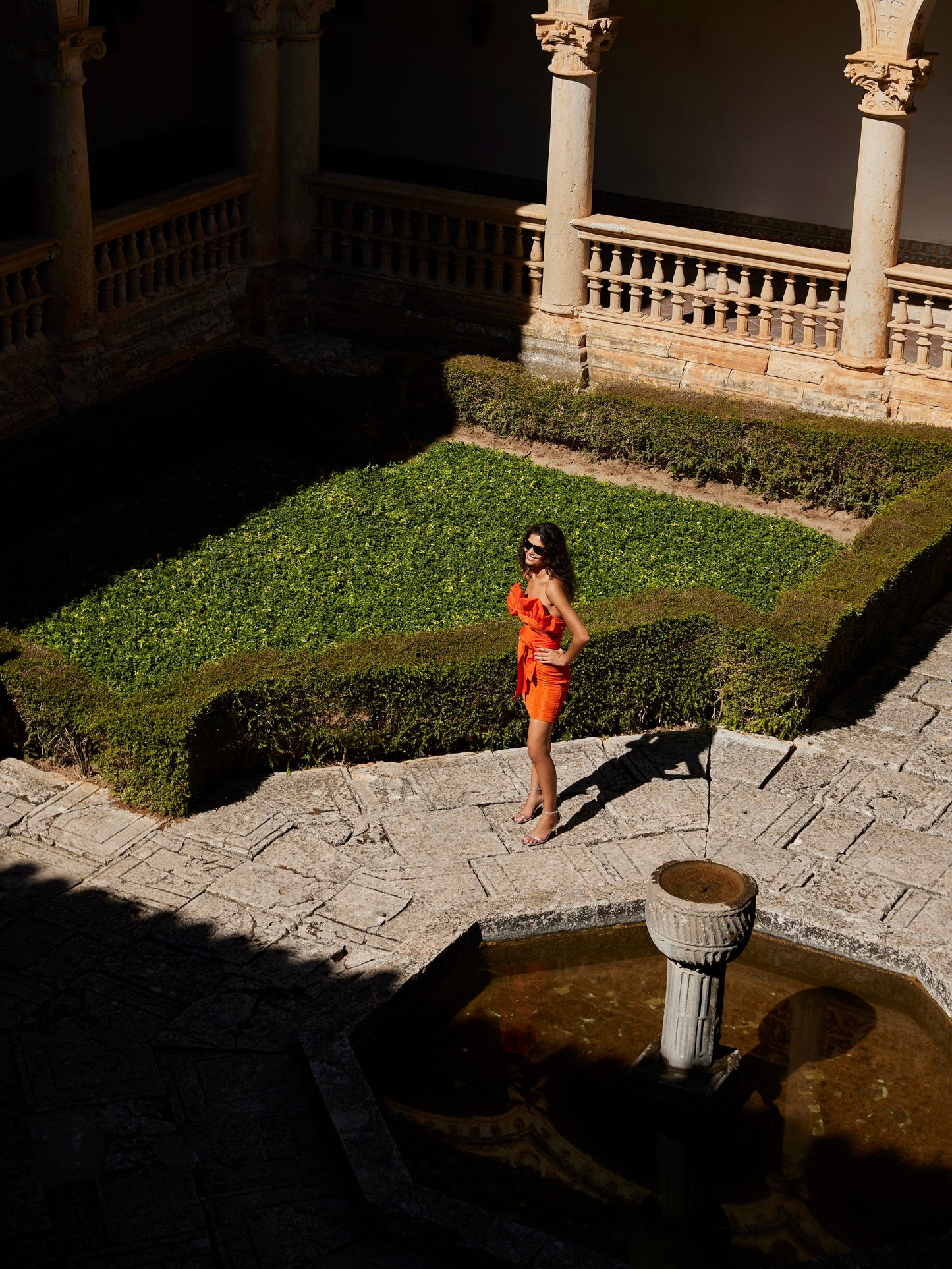 AGALI ORANGE - Vestido corto popelín naranja