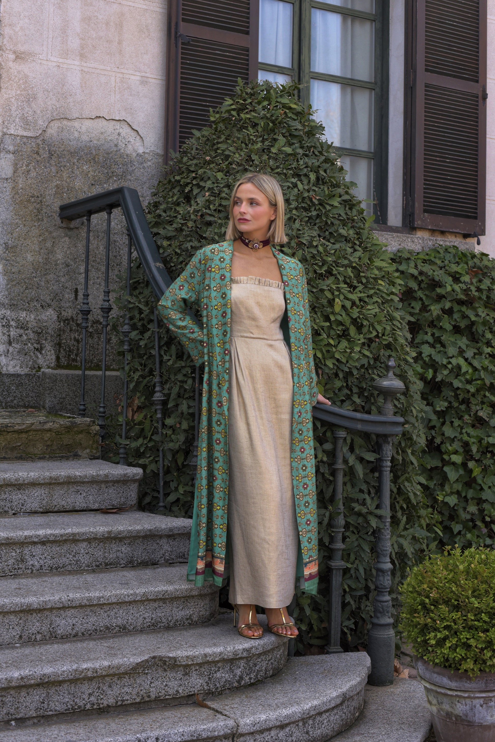 Kimono Lady Lémur verde agua