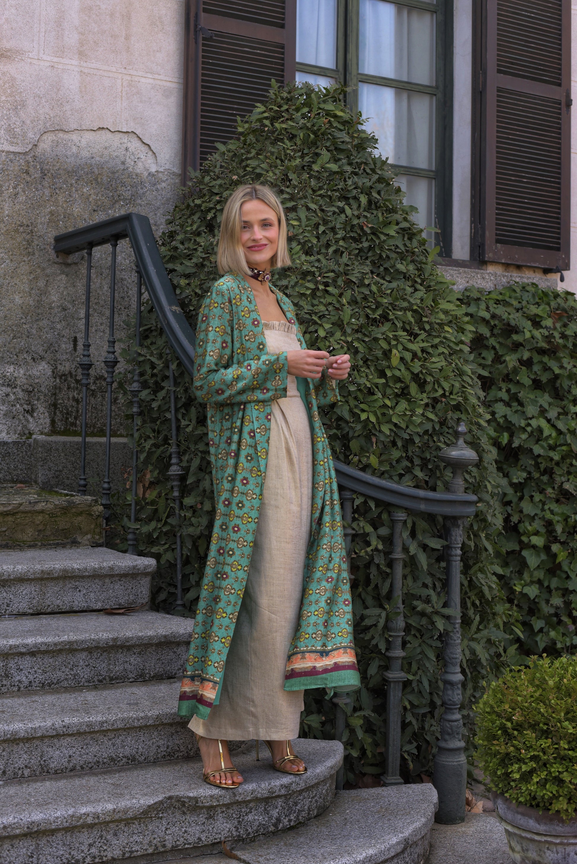 Kimono Lady Lémur verde agua