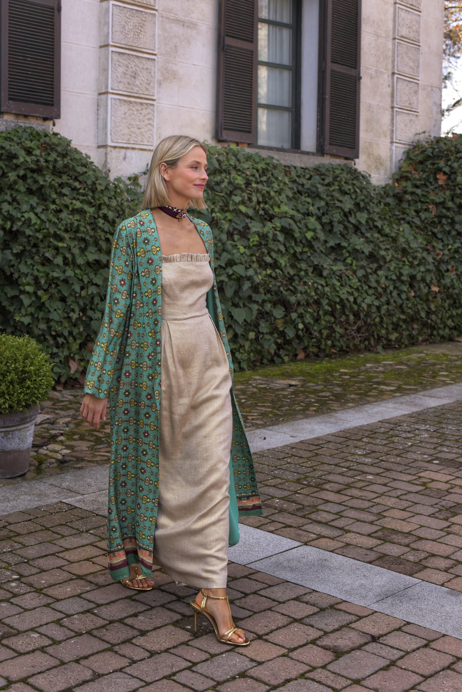 Kimono Lady Lémur verde agua