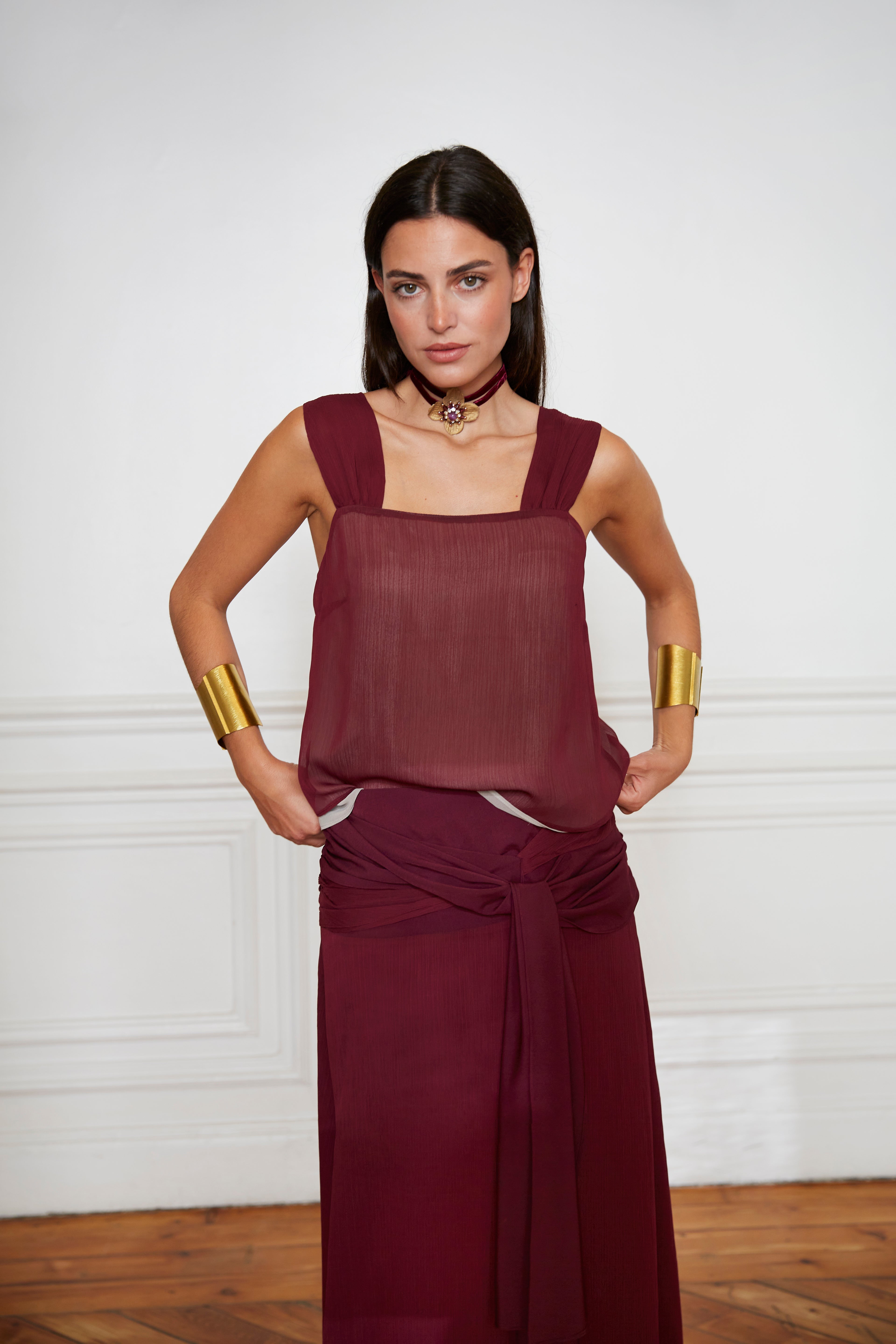 Conjunto Bonsái top berenjena