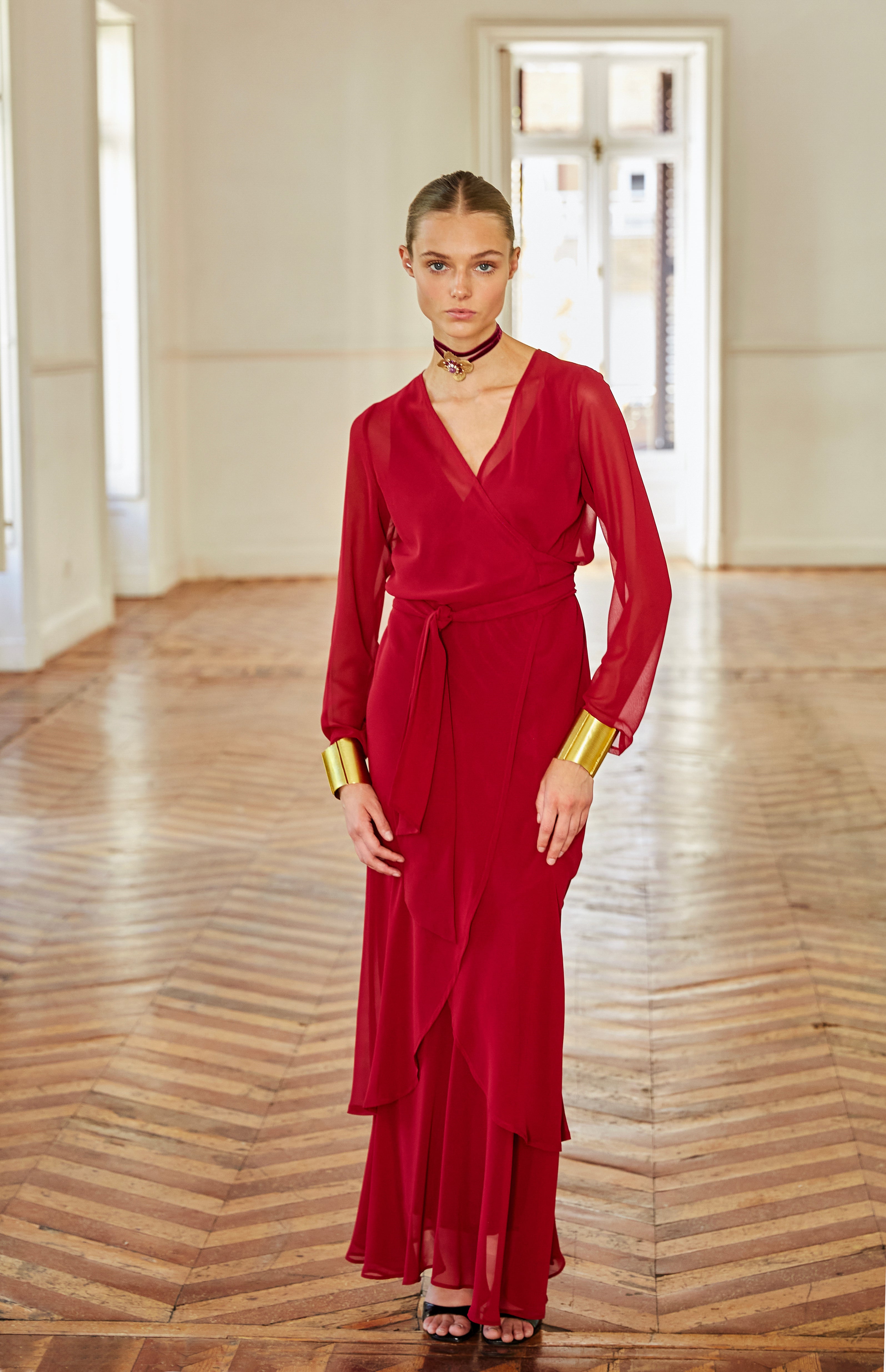 Vestido Sabina burdeos