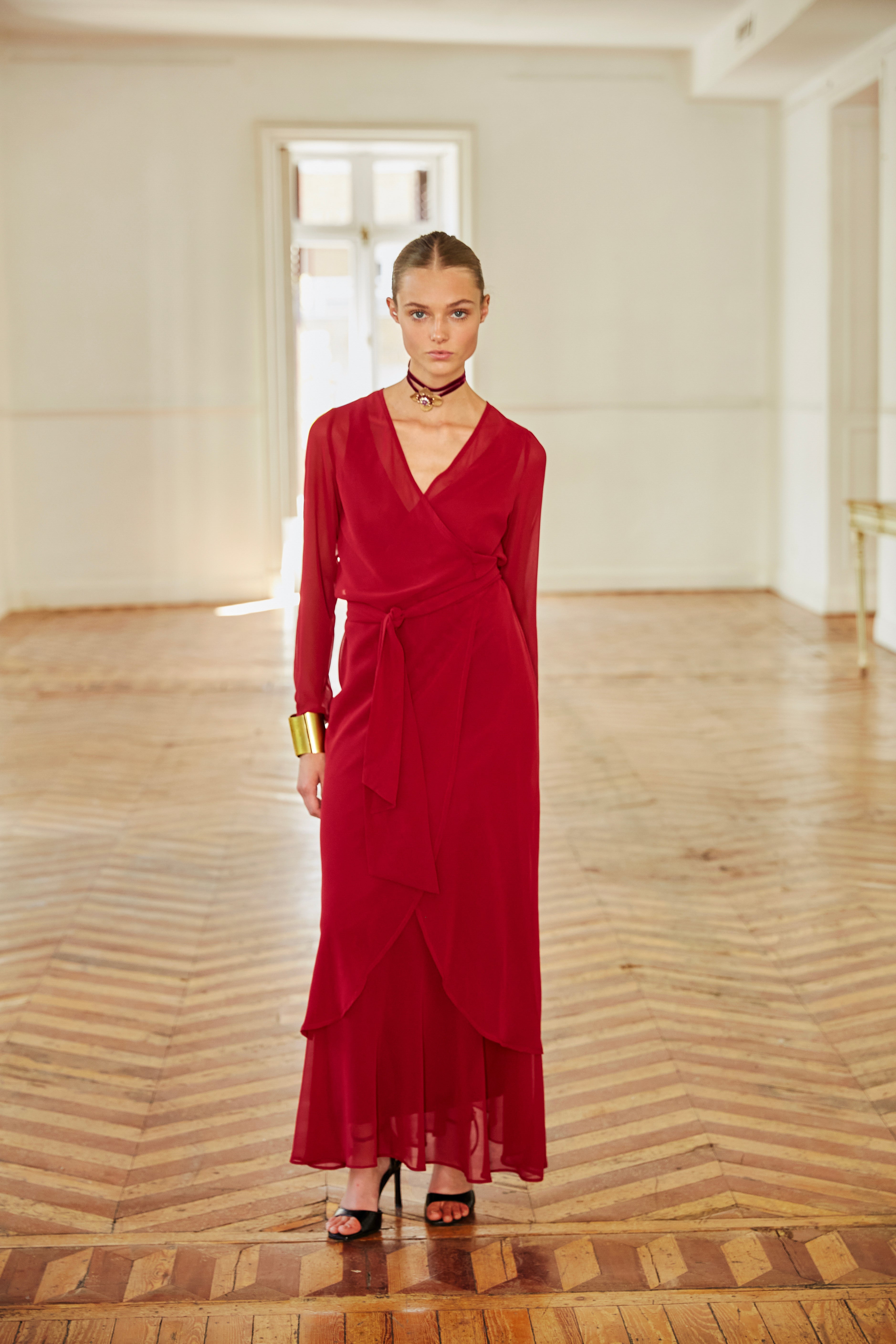 Vestido Sabina burdeos