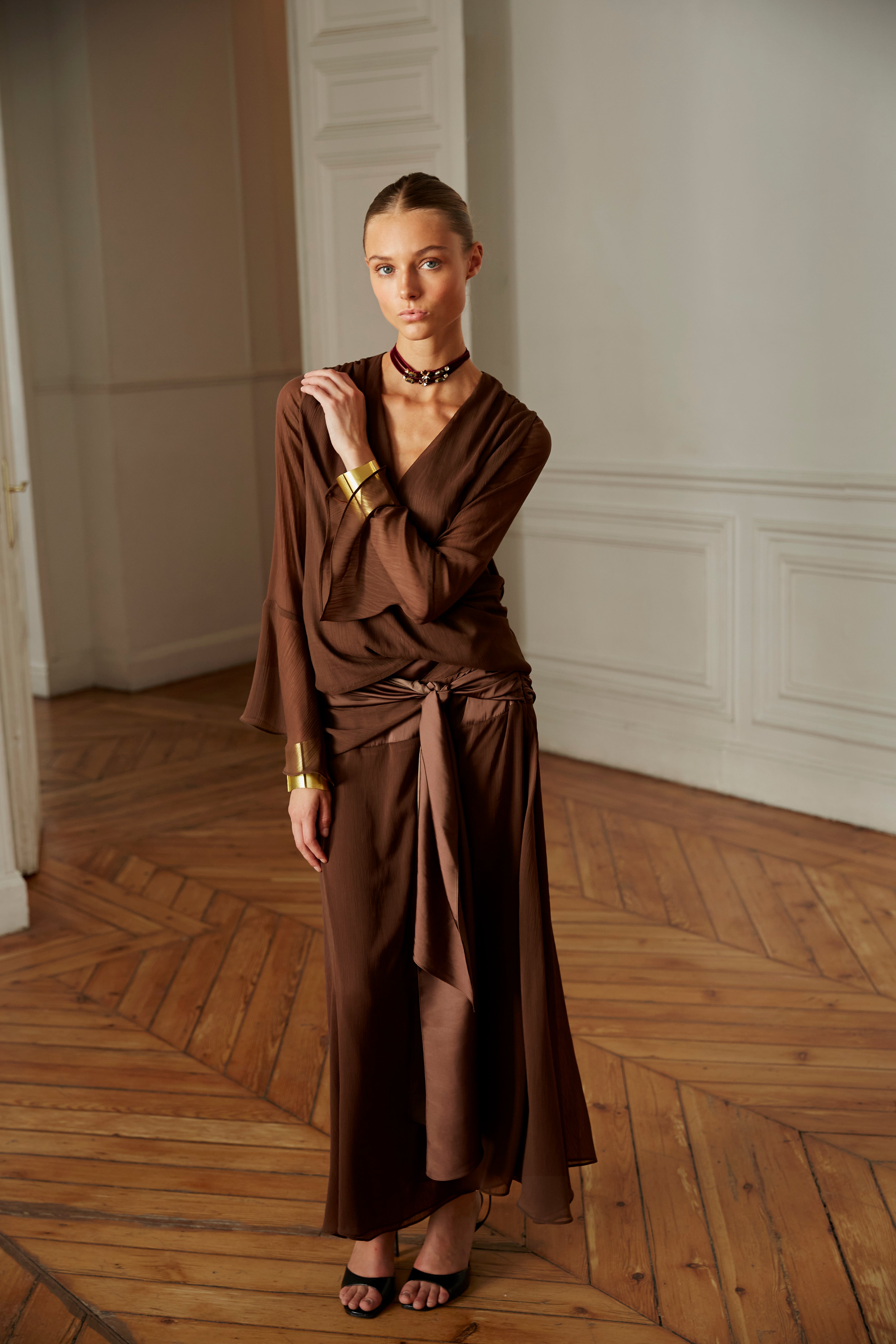 Conjunto Bonsái Blusa chocolate