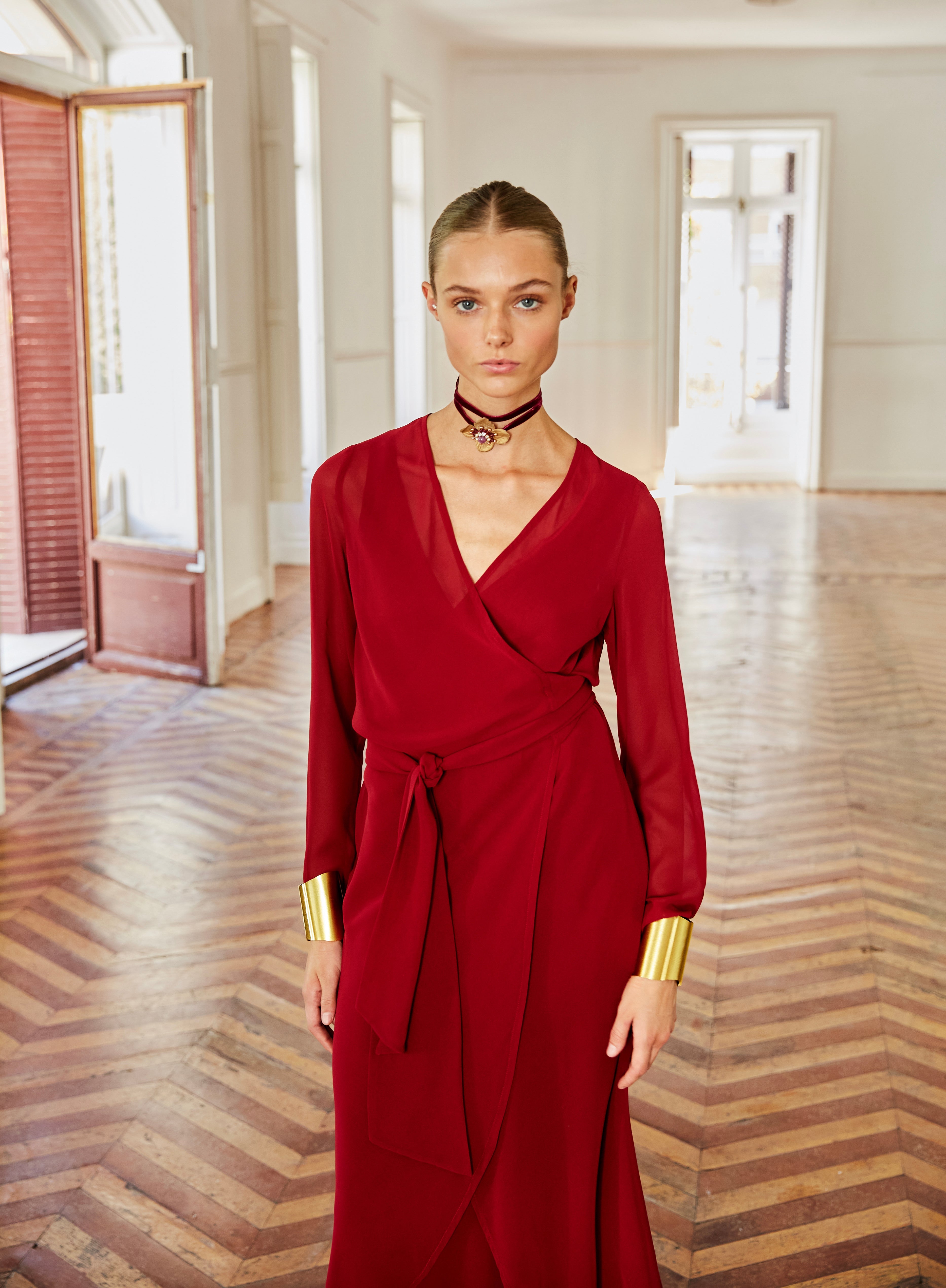 Vestido Sabina burdeos