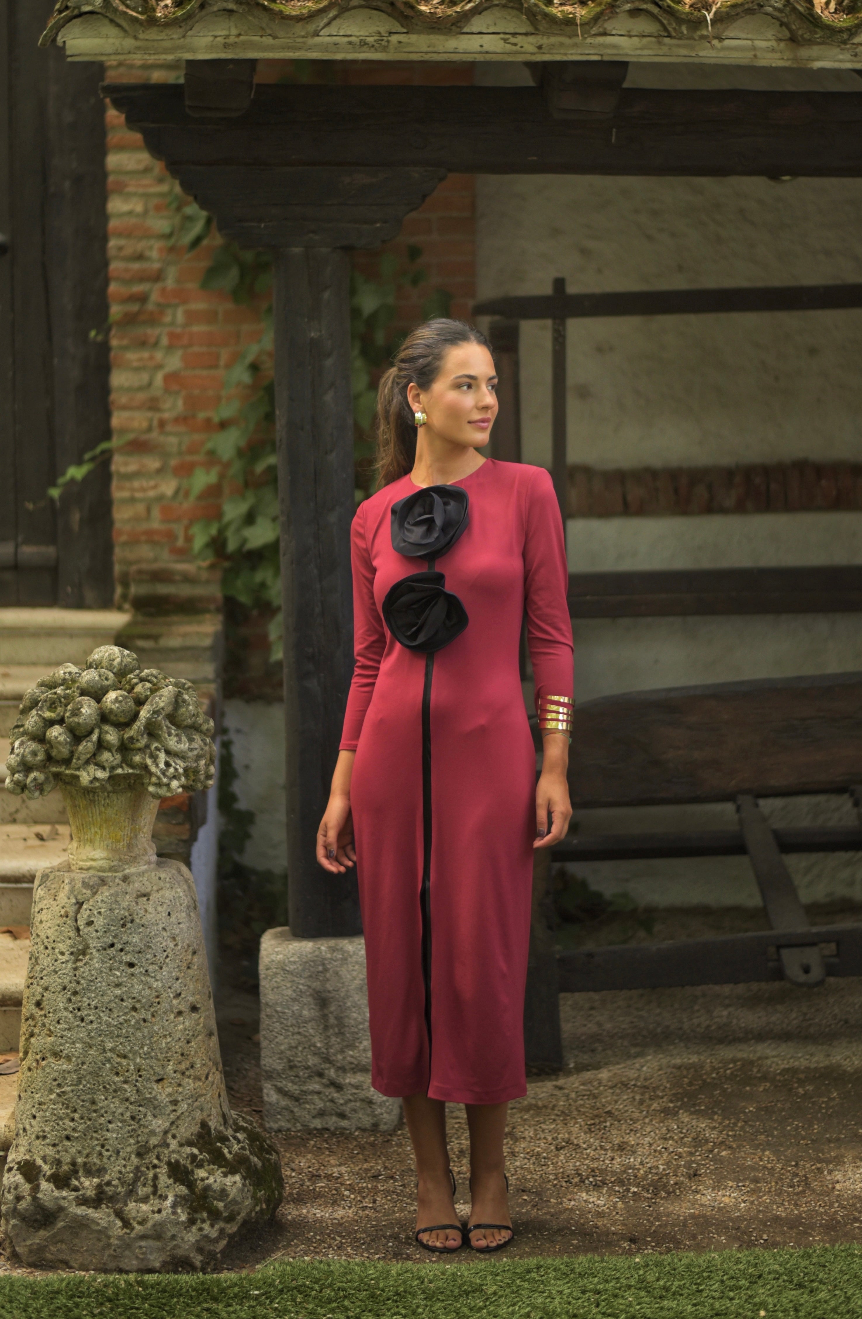 Vestido Lady Golondrina cereza