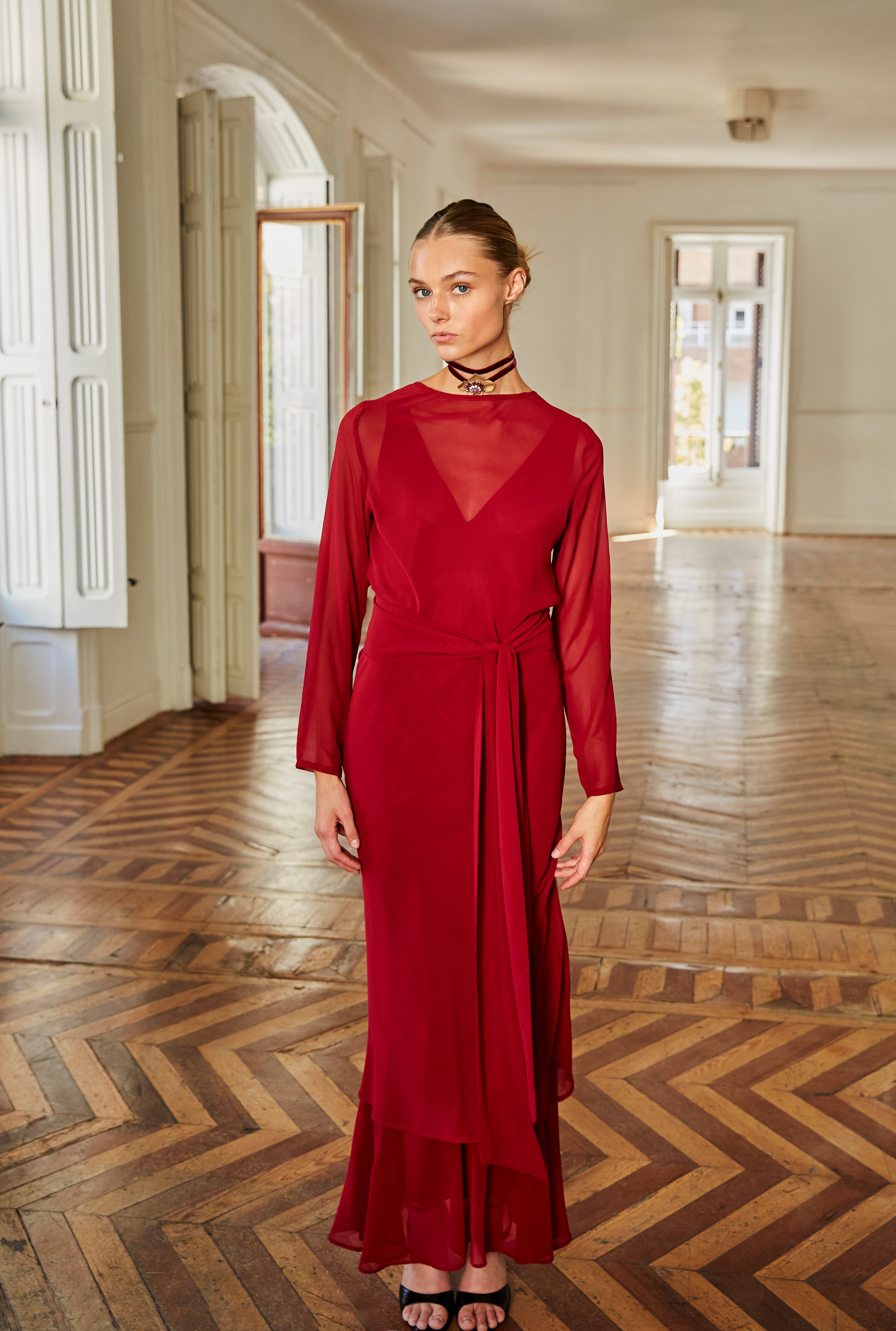 Vestido Sabina burdeos