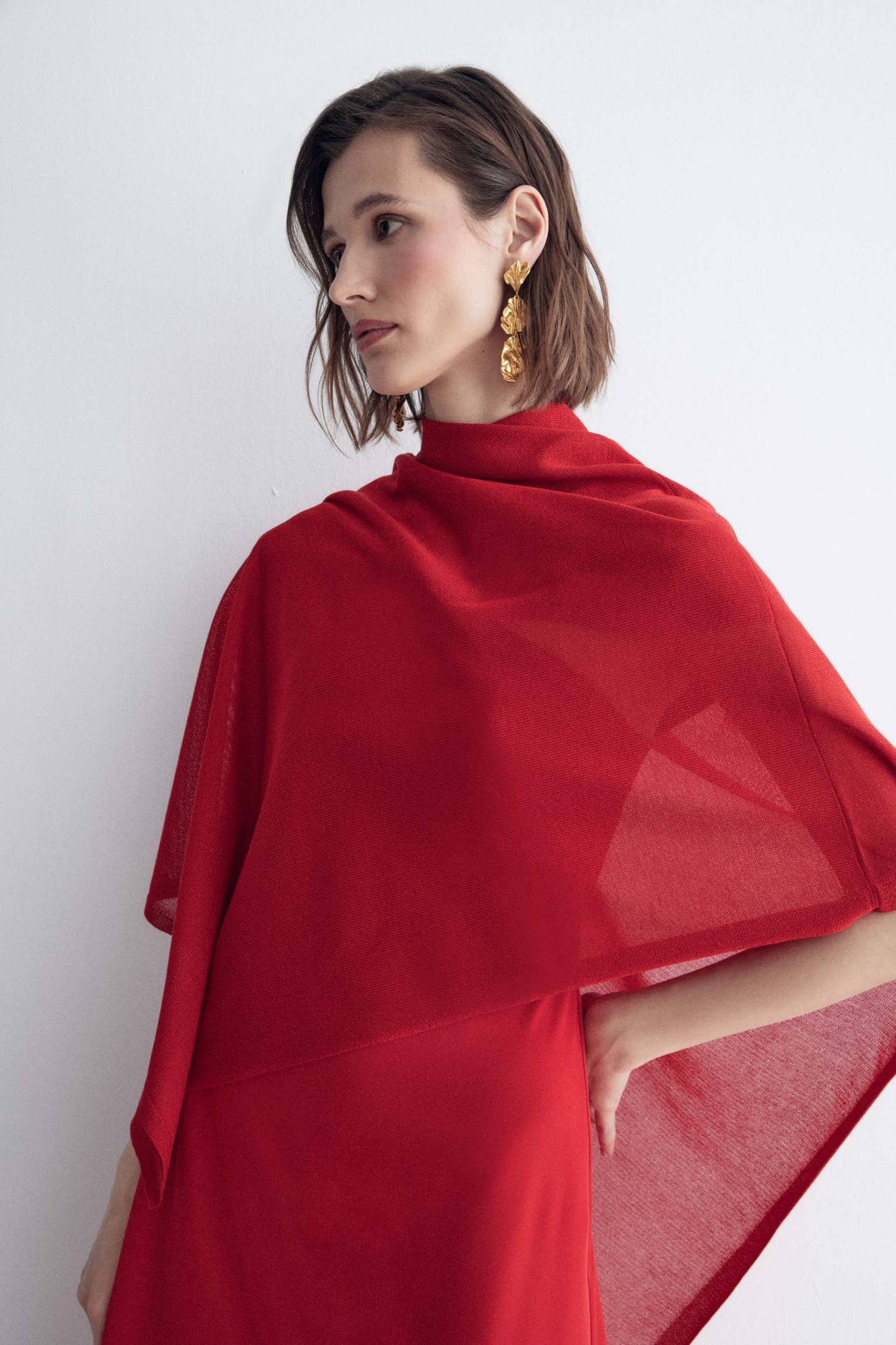 PONCHO PUNTO RED