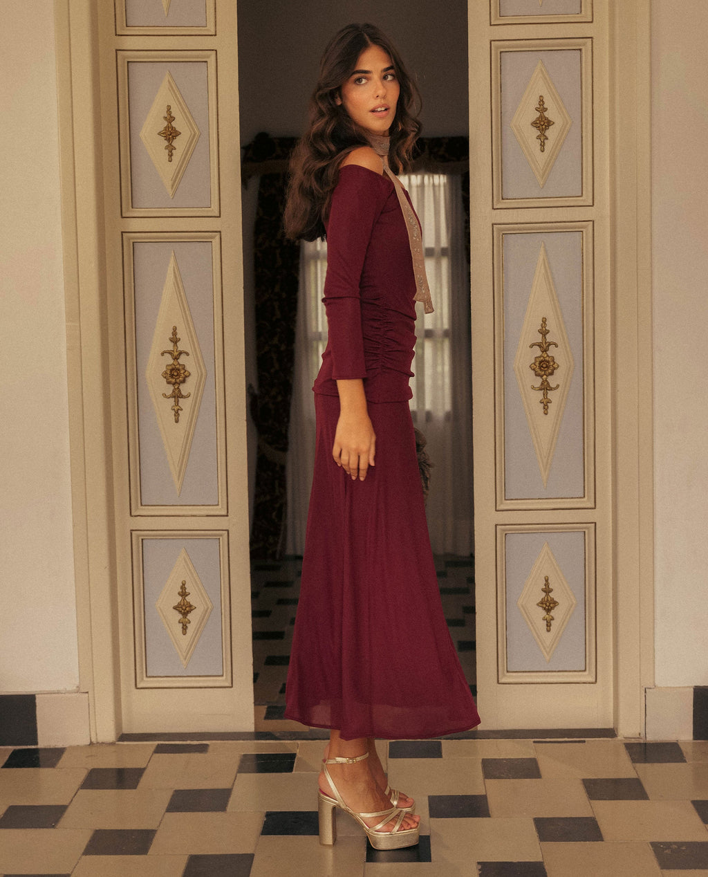 VESTIDO MERCEDES · BURDEOS