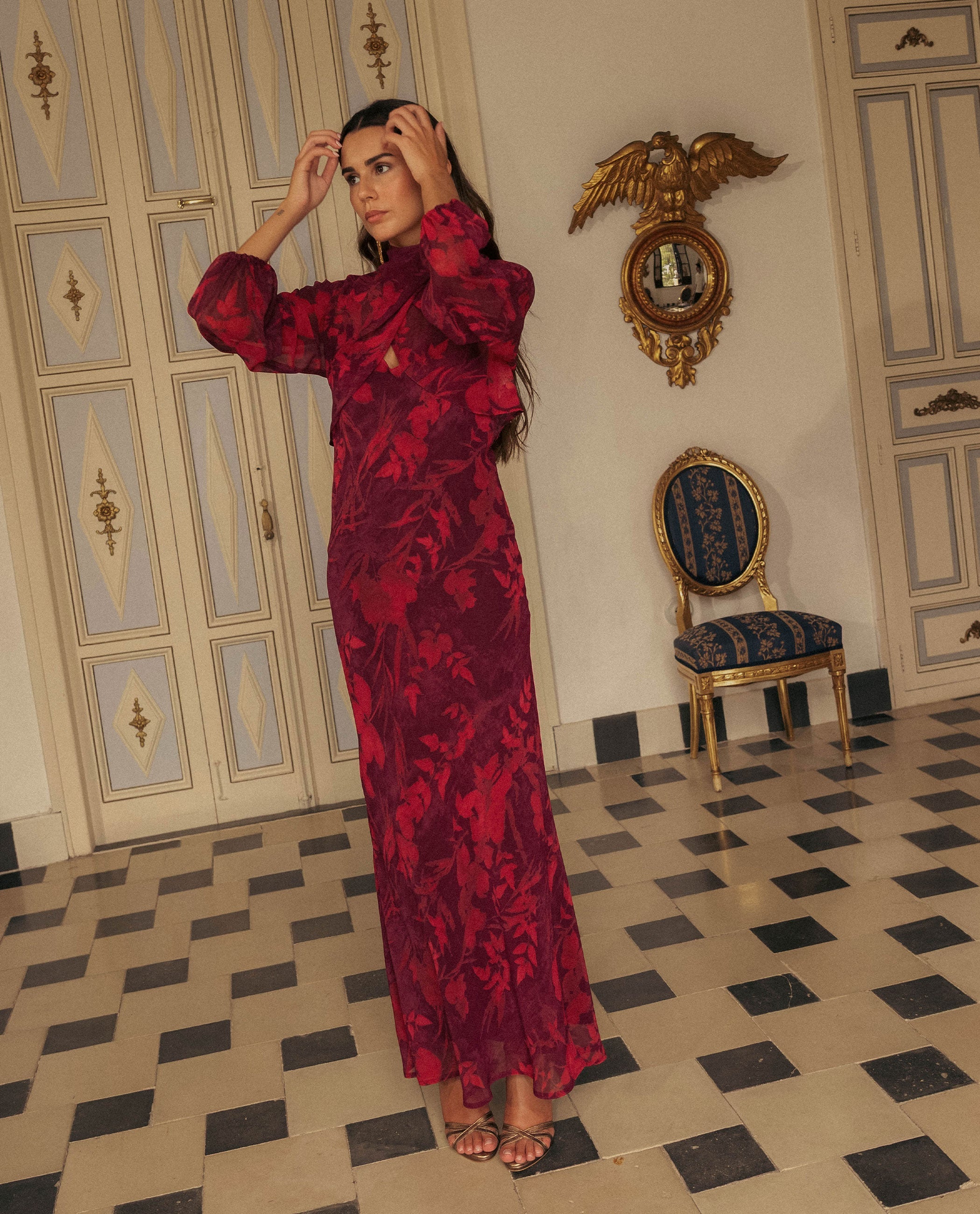 VESTIDO y CHAQUETA ADELA · GRANATE