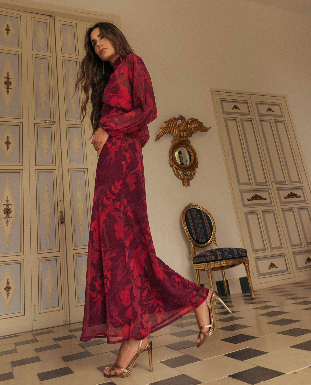 VESTIDO y CHAQUETA ADELA · GRANATE