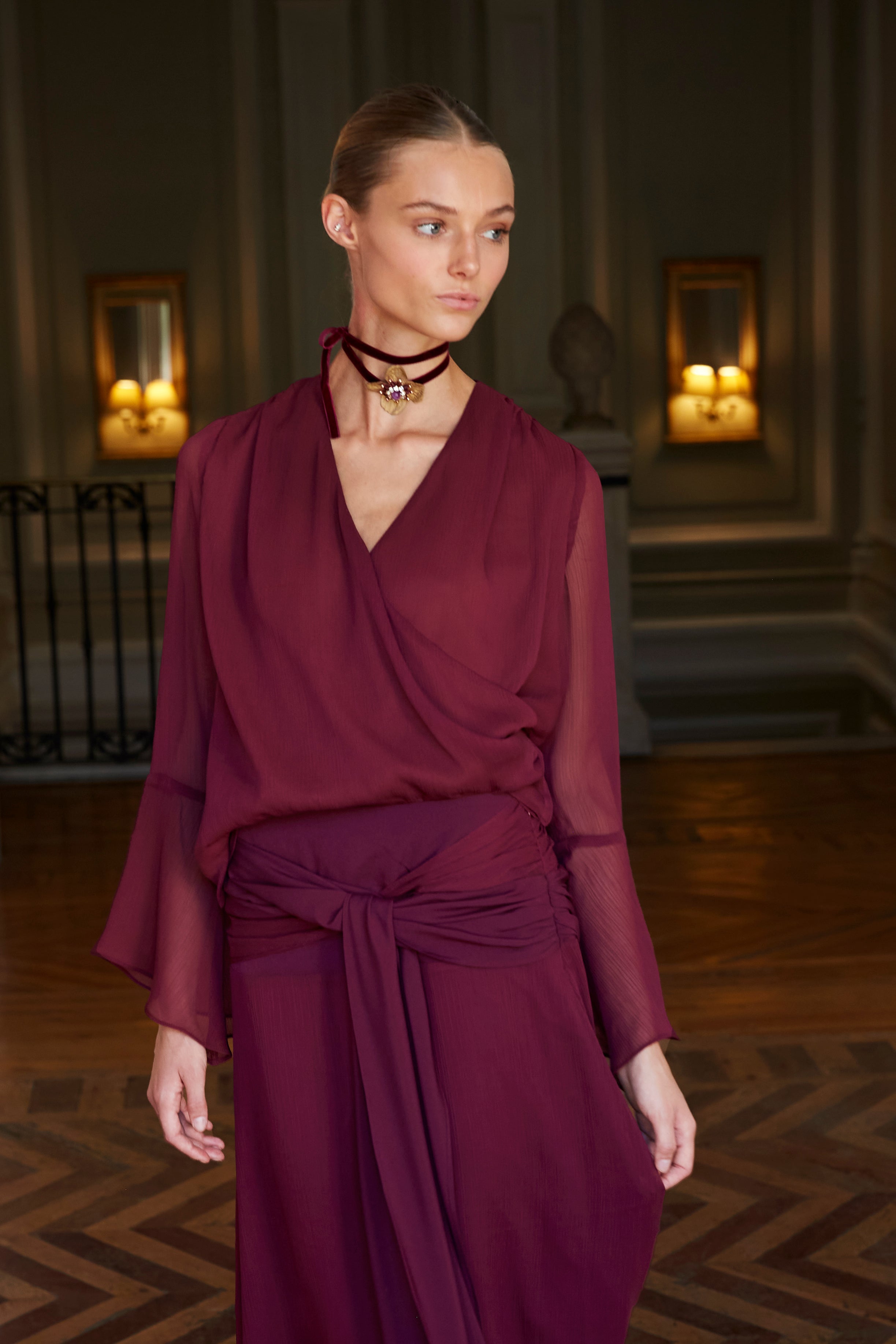 Conjunto Bonsái blusa berenjena