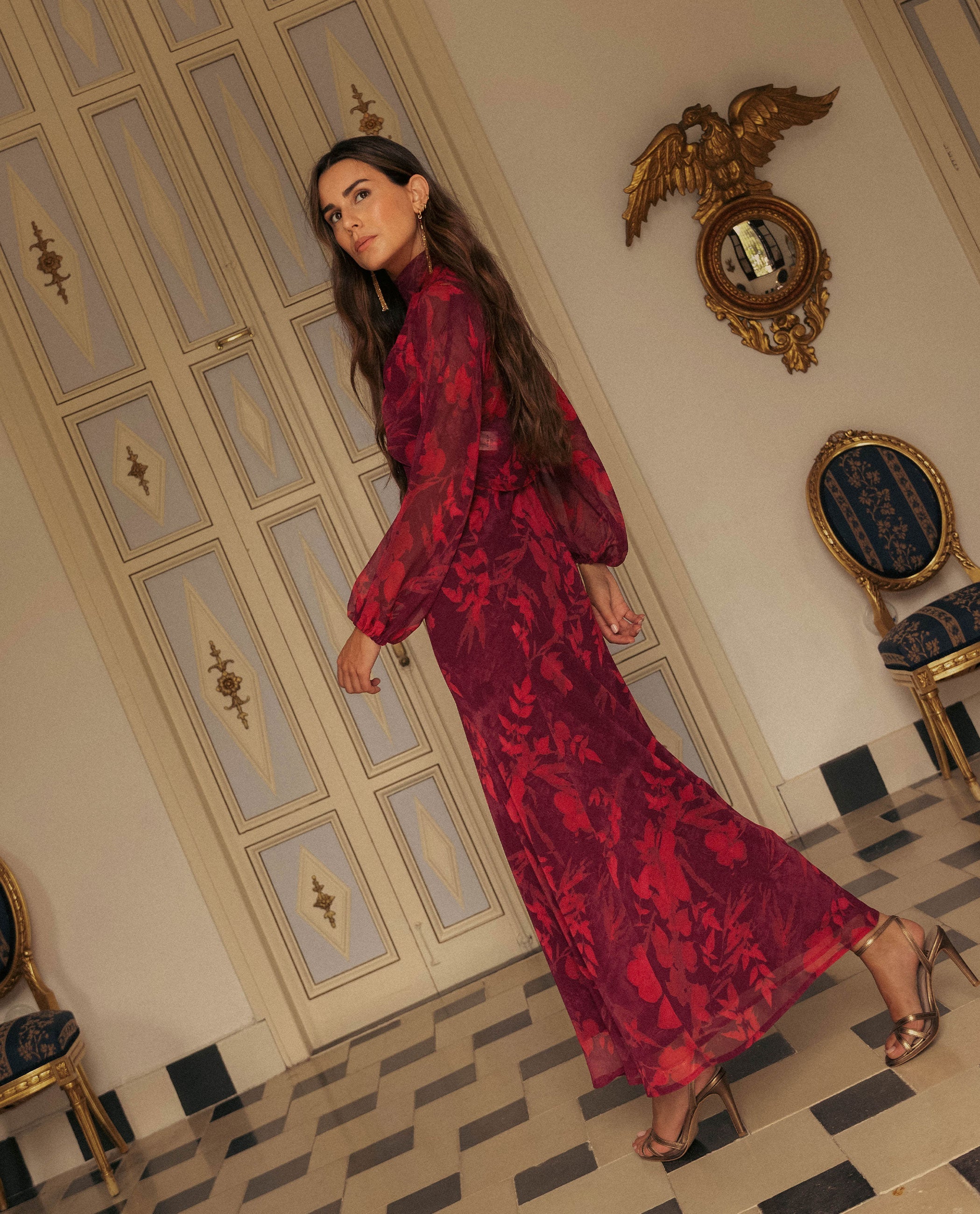 VESTIDO y CHAQUETA ADELA · GRANATE