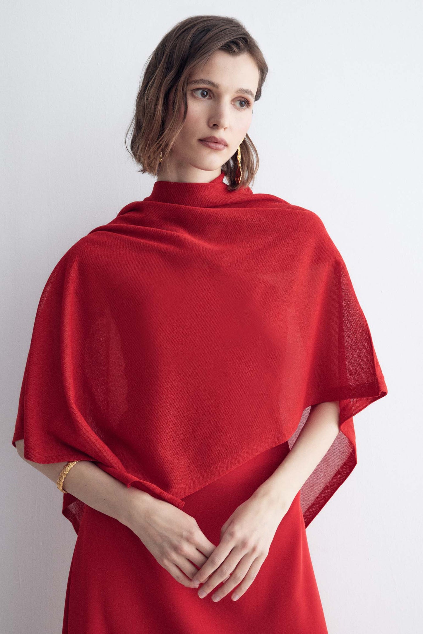 PONCHO PUNTO RED