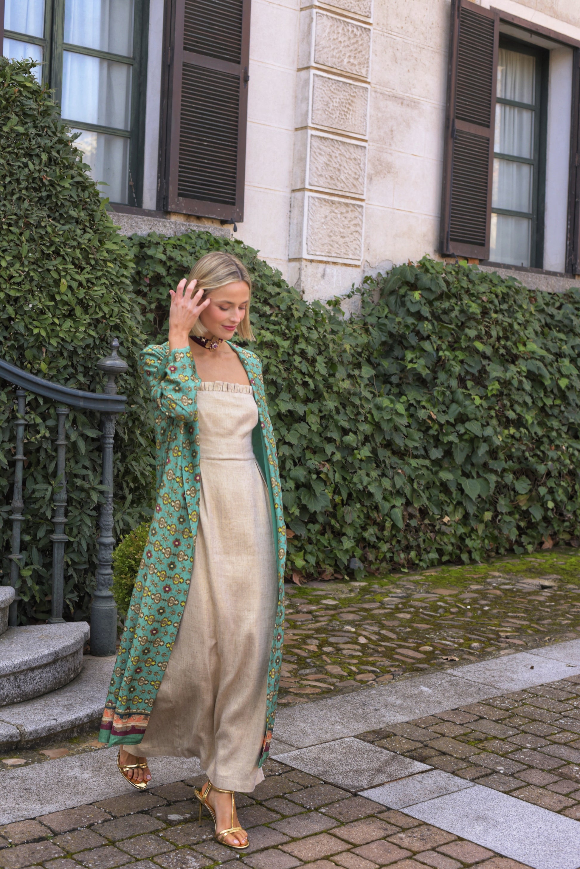 Kimono Lady Lémur verde agua