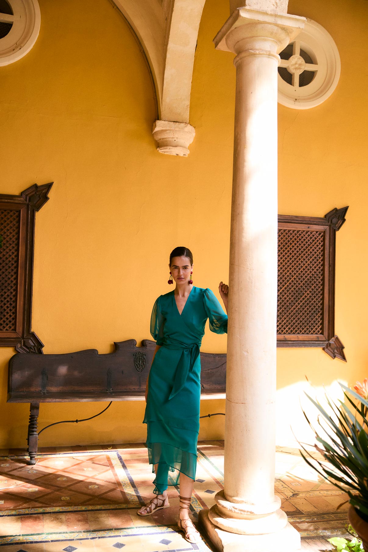 FALDA ARROLLADORA CHANTAL VERDE ESMERALDA