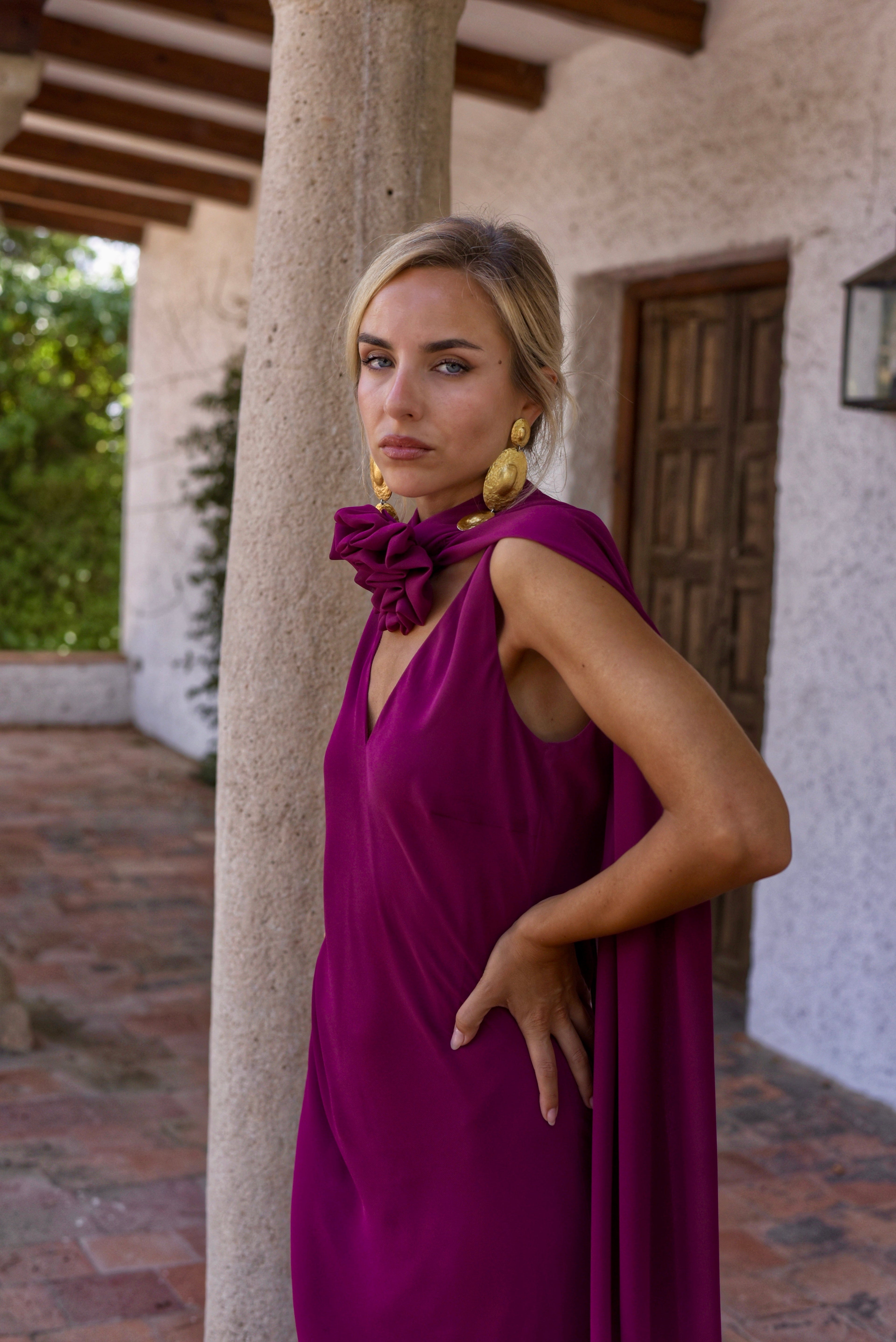 Vestido Arce berenjena