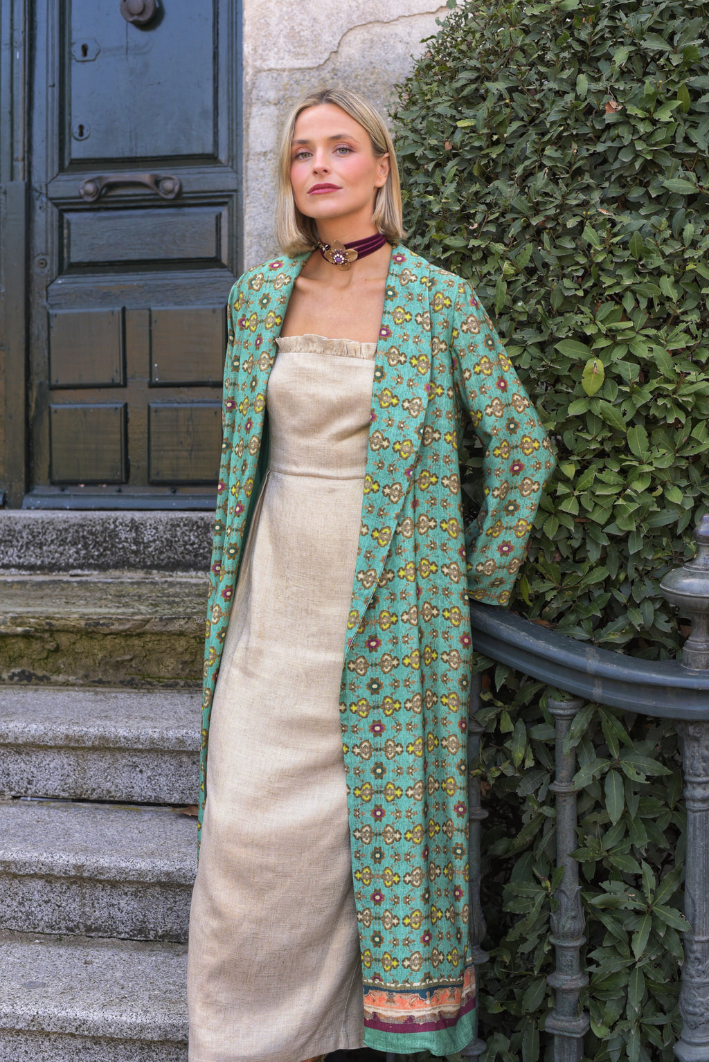 Kimono Lady Lémur verde agua