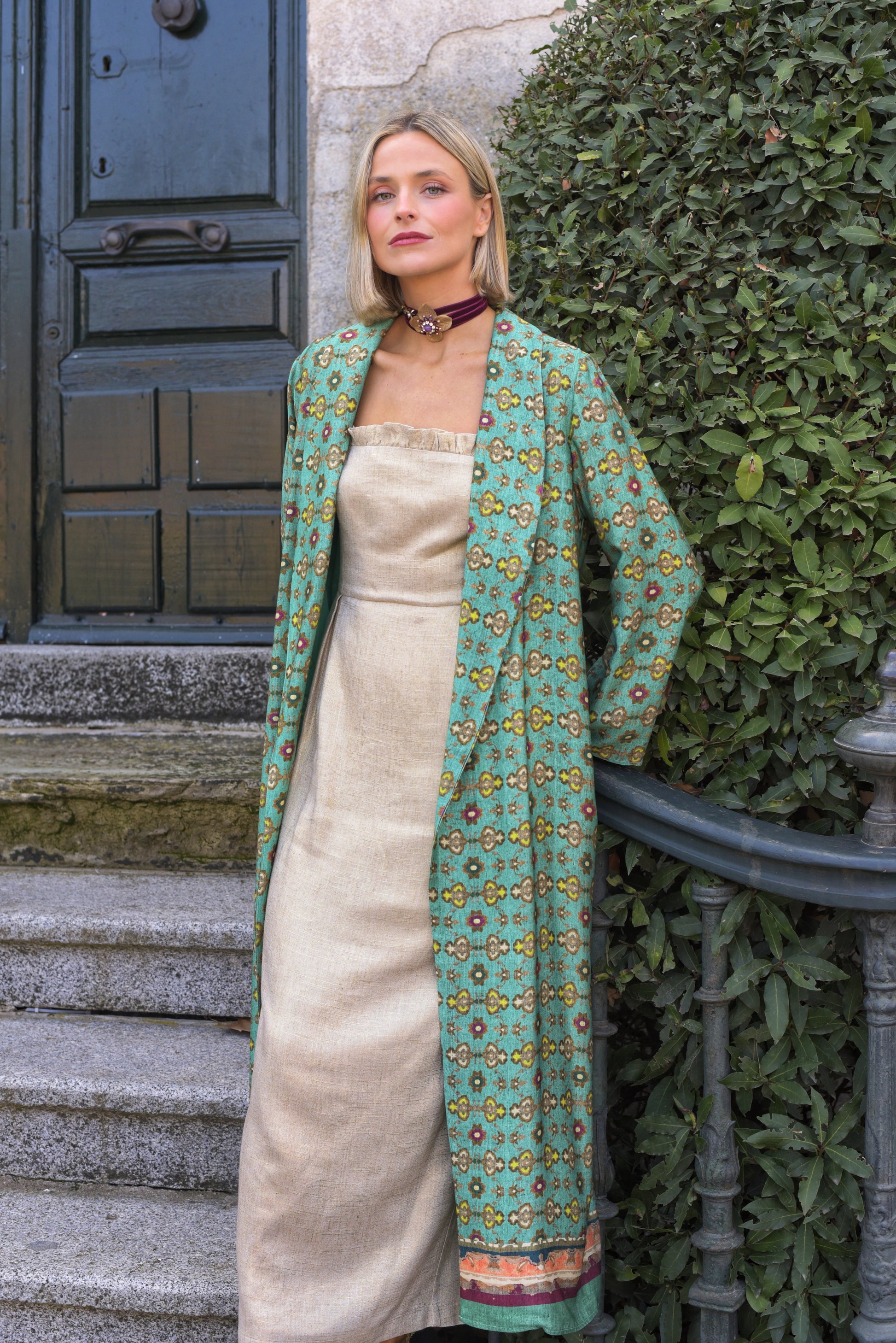 Kimono Lady Lémur verde agua