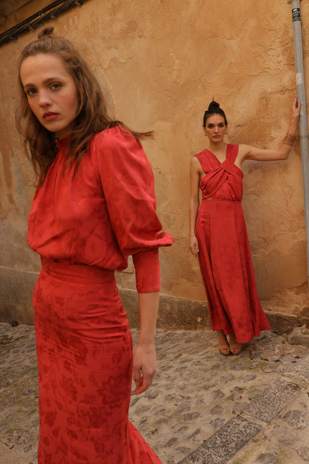 Falda Valentina Rojo Seco