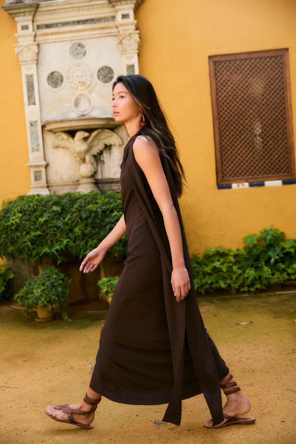 VESTIDO ETERNA GALDANA MARRÓN
