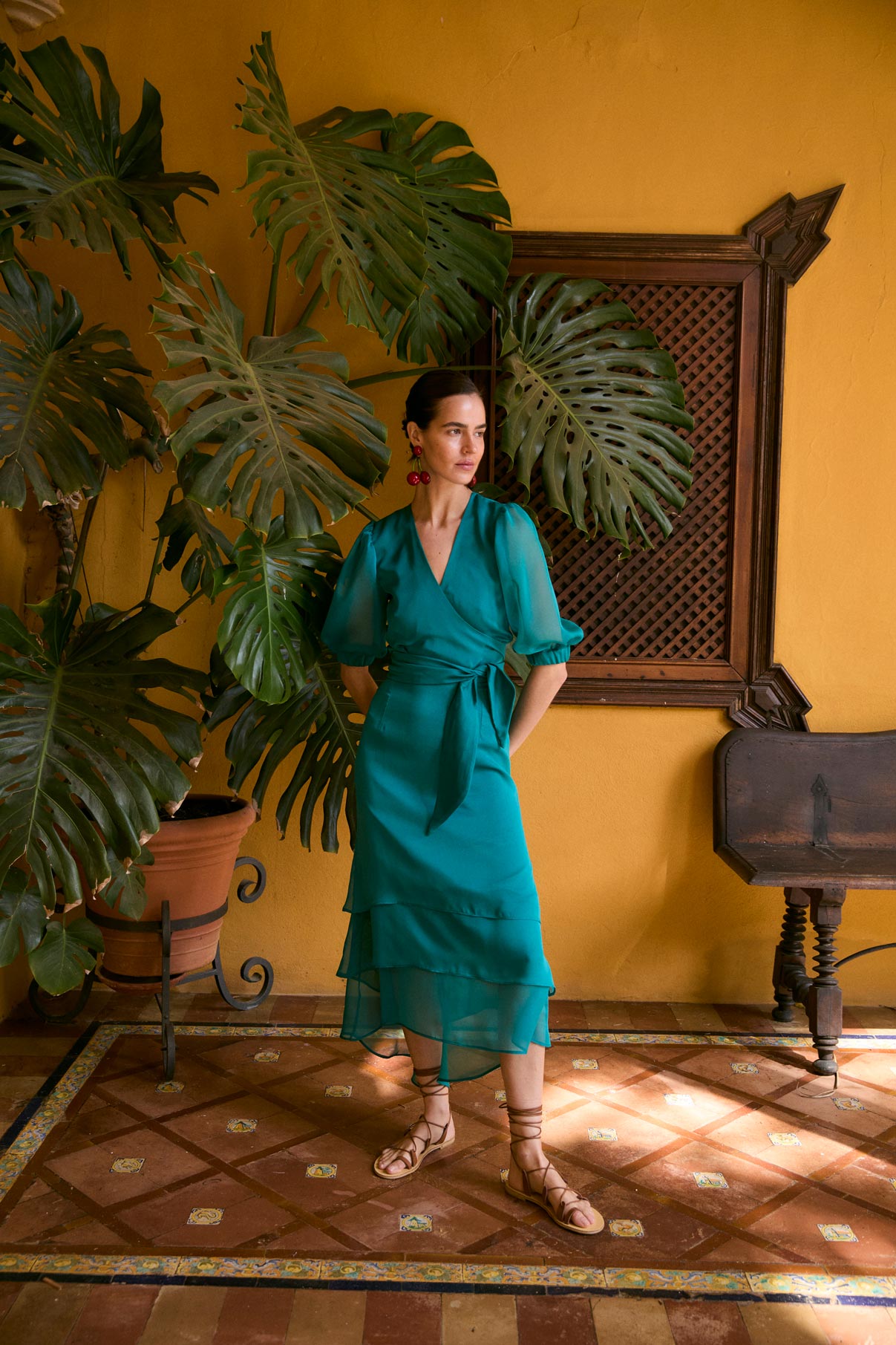 FALDA ARROLLADORA CHANTAL VERDE ESMERALDA