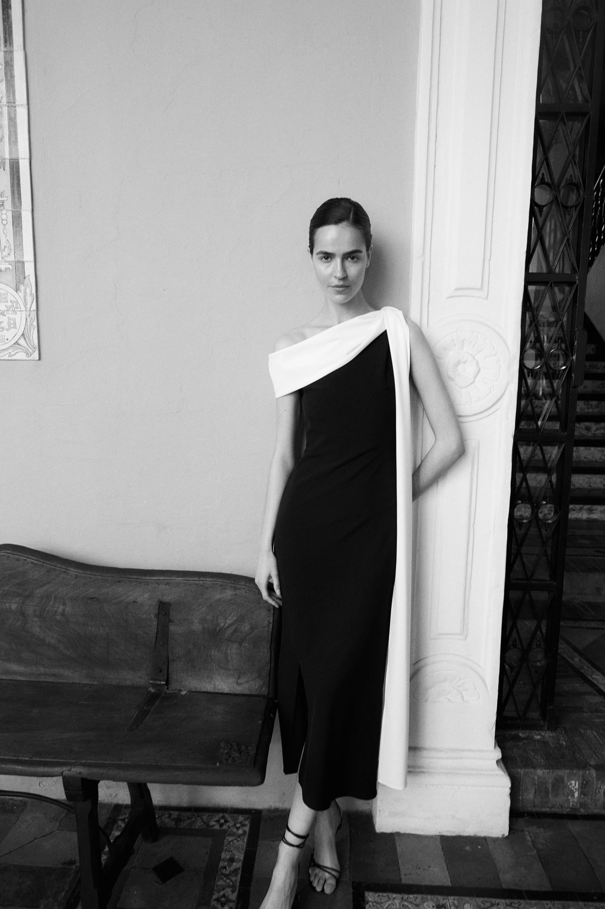 VESTIDO ETERNA GALDANA B/N