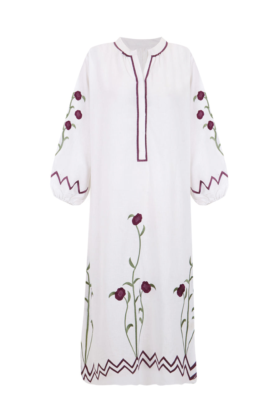BURGUNDY PALAZZO KAFTAN DRESS