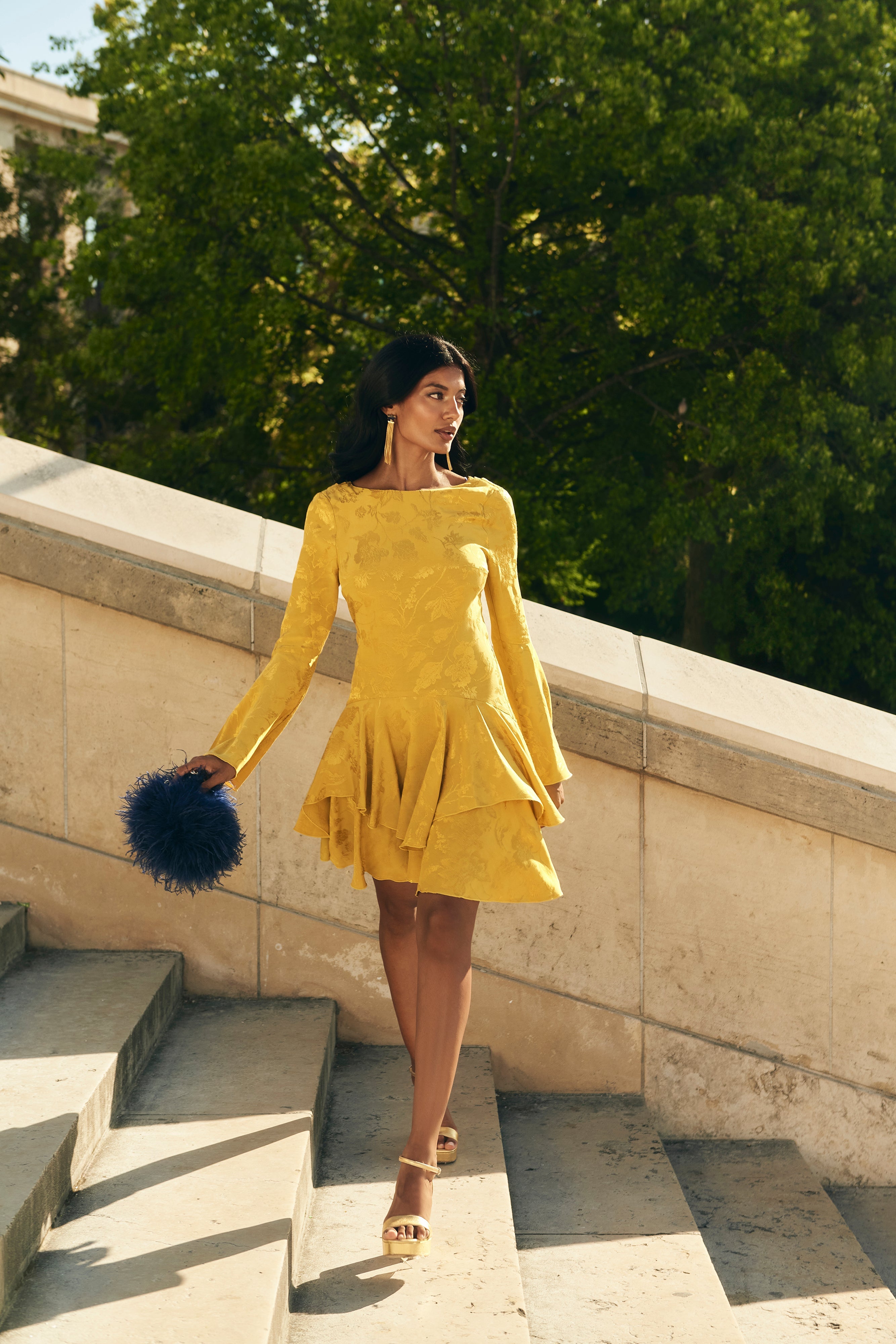 Vestido Camille Mostaza