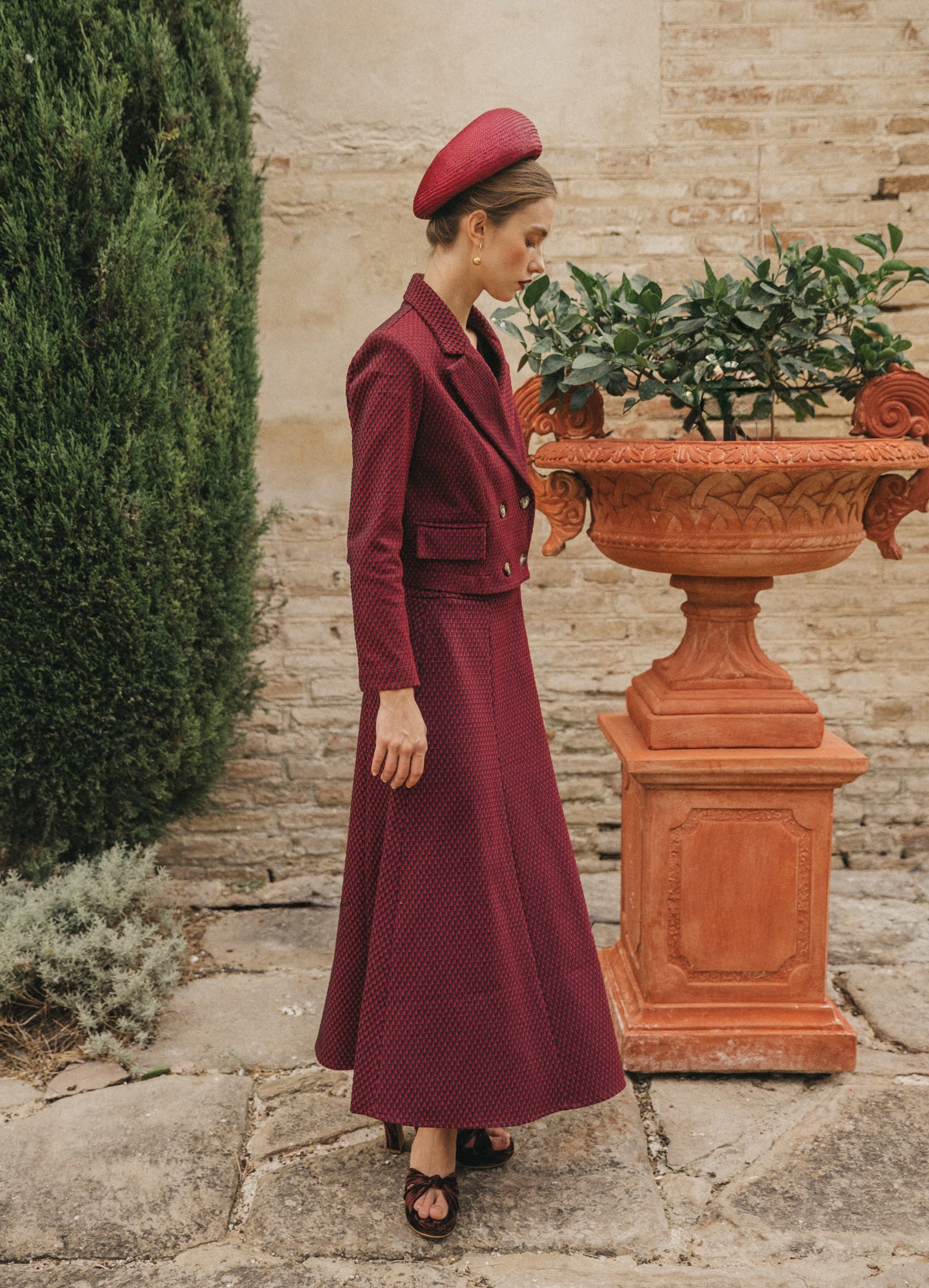 Falda Primavese Rojo/burdeos