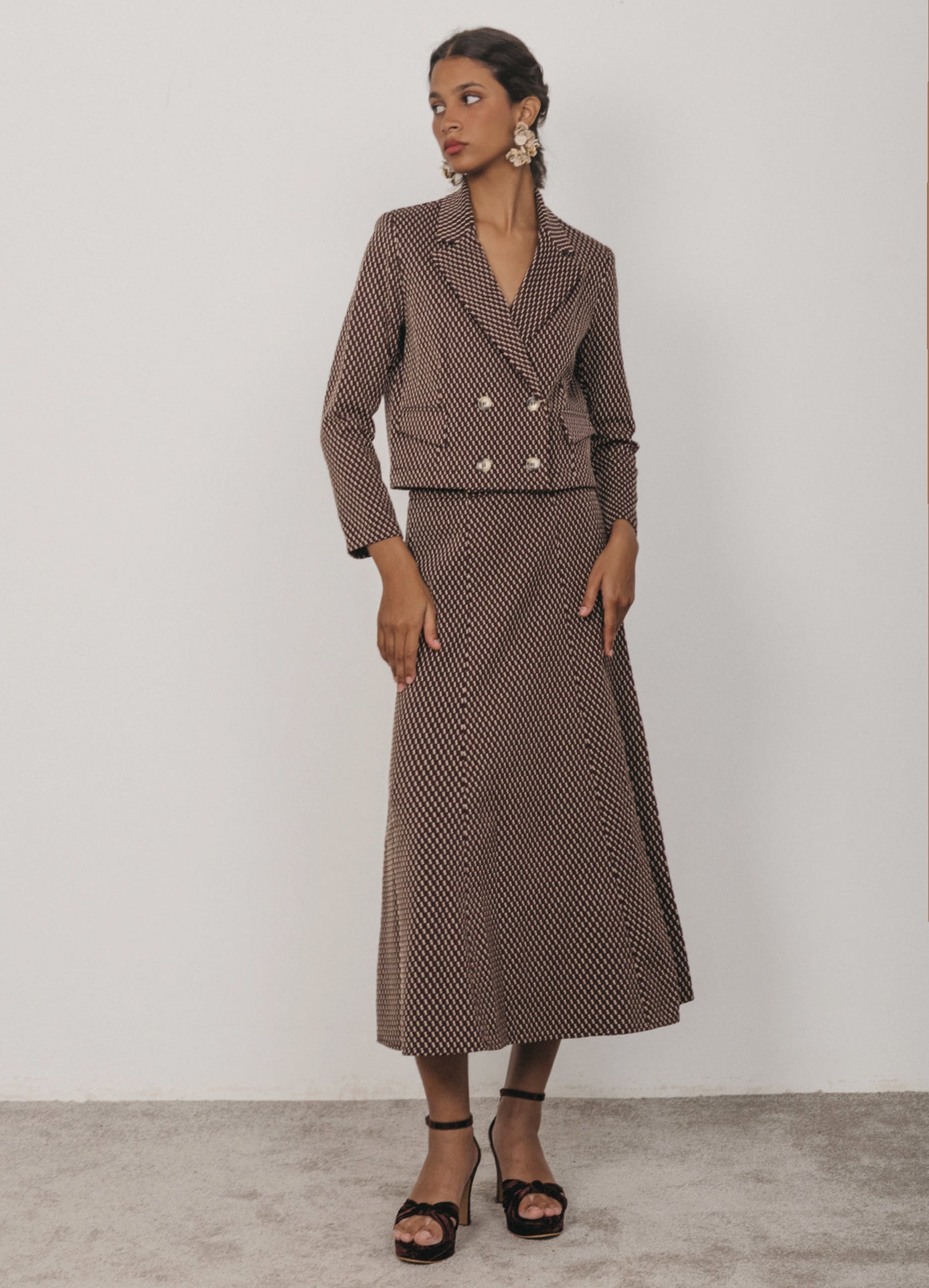 Falda Primavese Burdeos/marrón