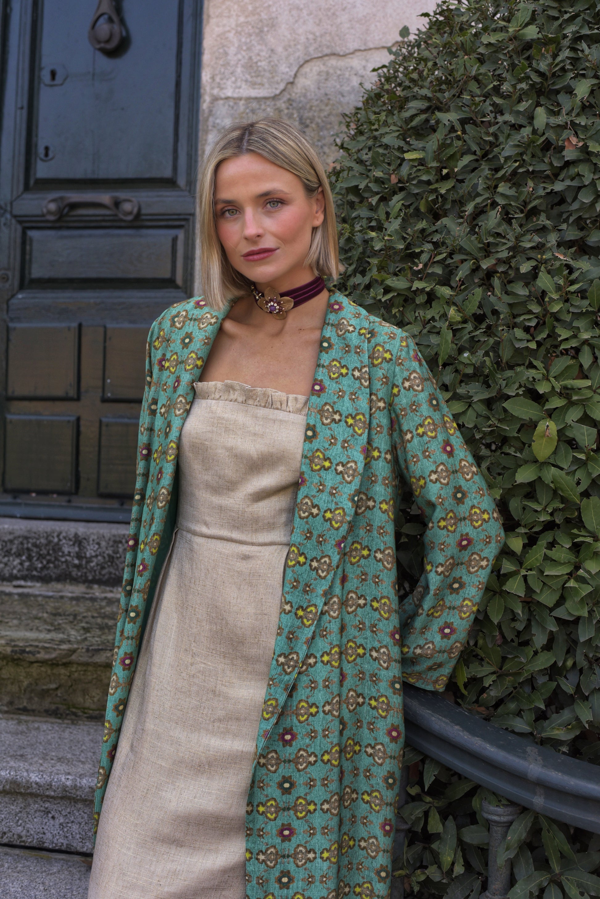 Kimono Lady Lémur verde agua