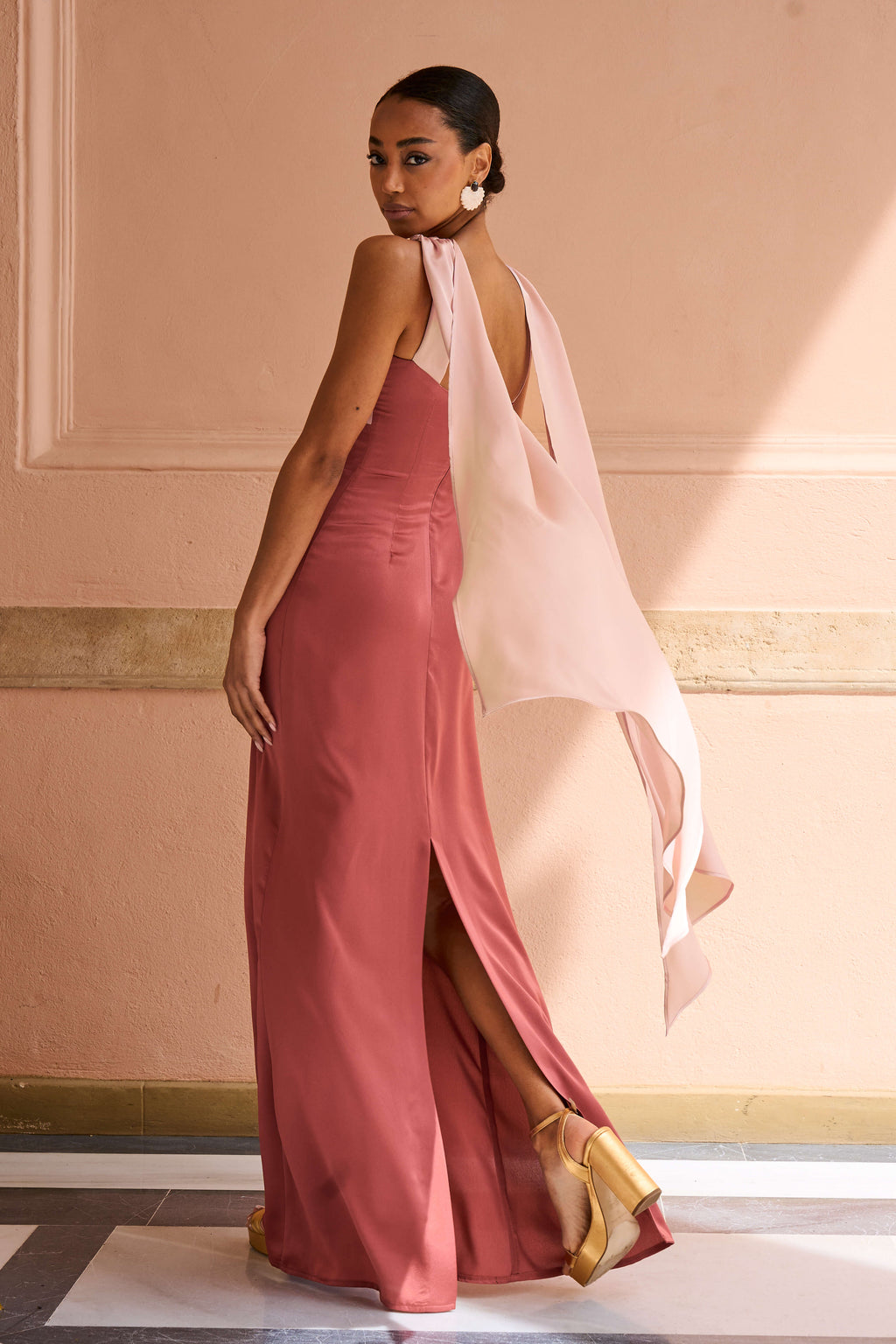 Vestido El Davi Bicolor Rosa