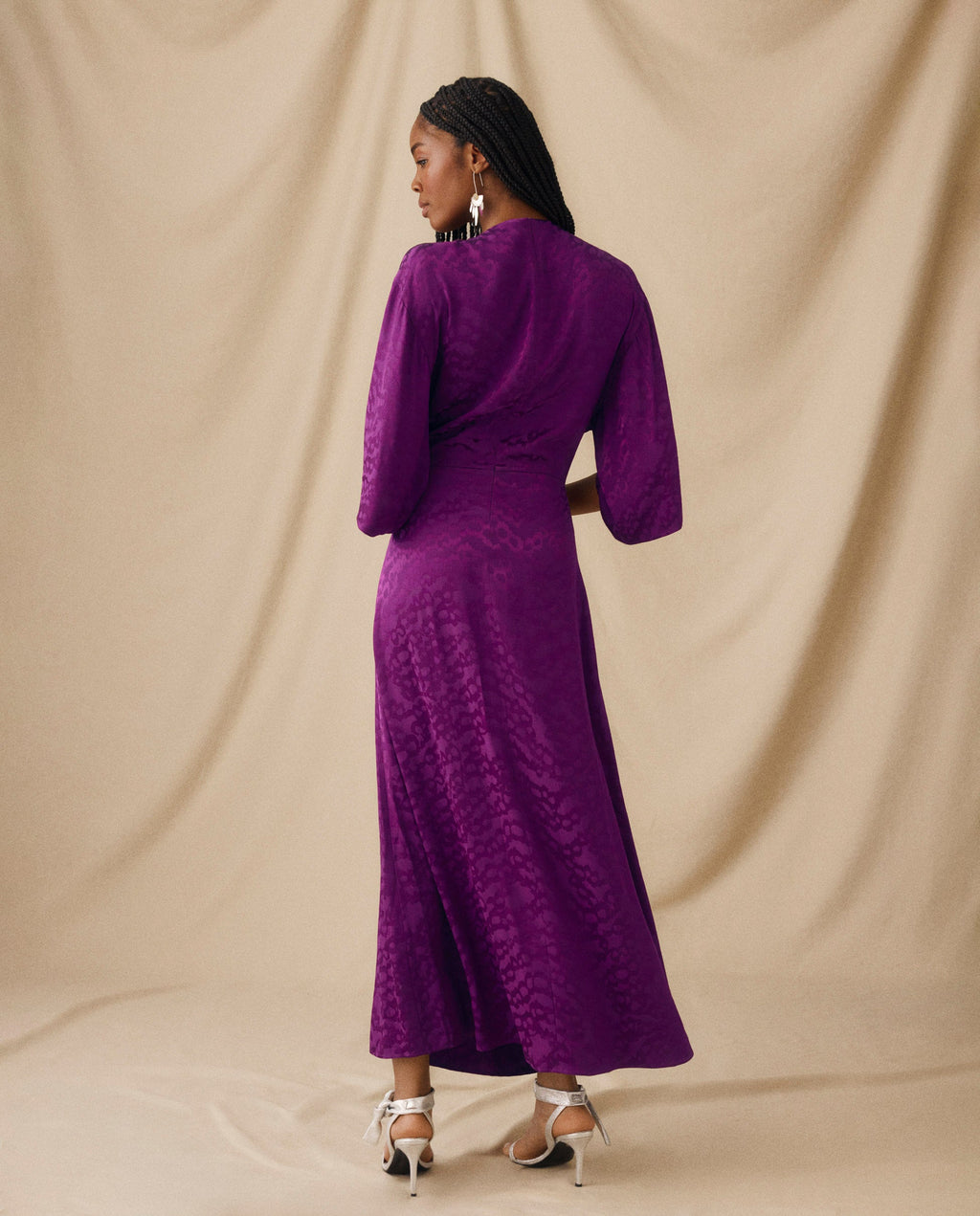 CICELEY | Vestido Largo en Jacquard Magenta