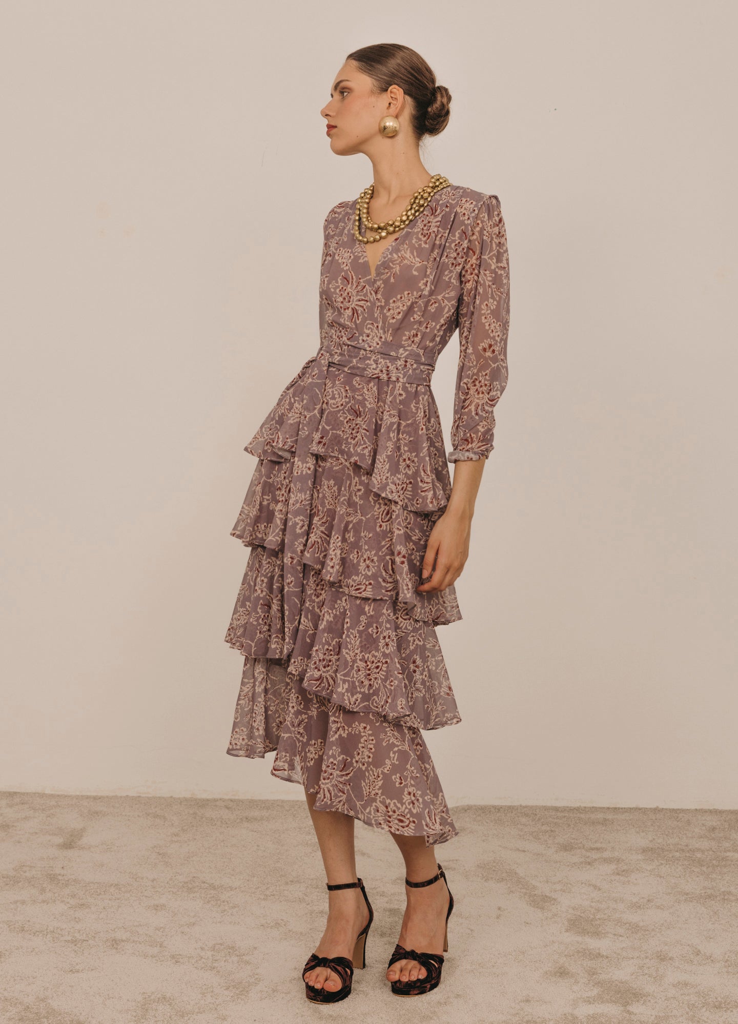 Vestido Helma Lila/terracota