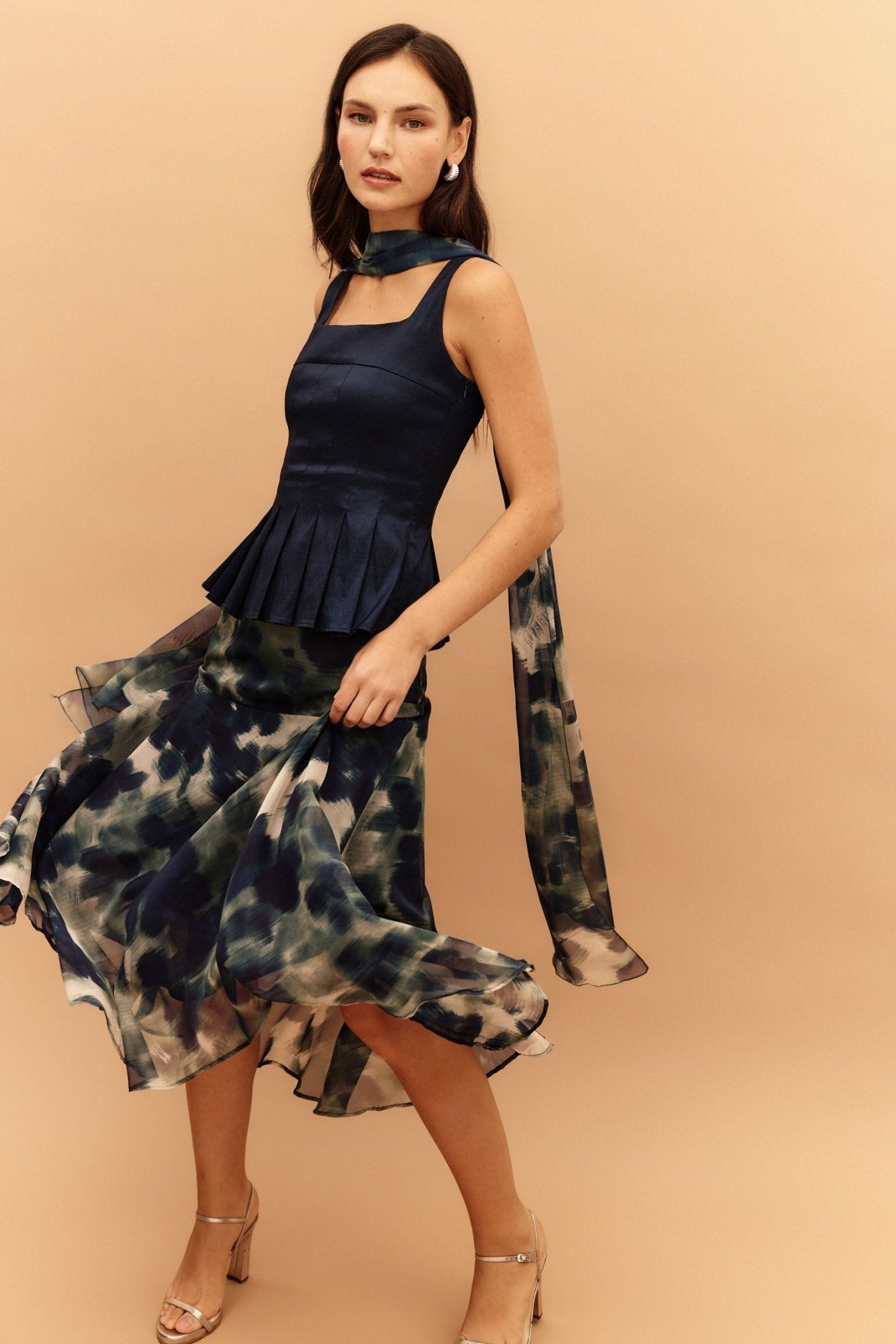 Falda SAMANÁ Estampado Azul