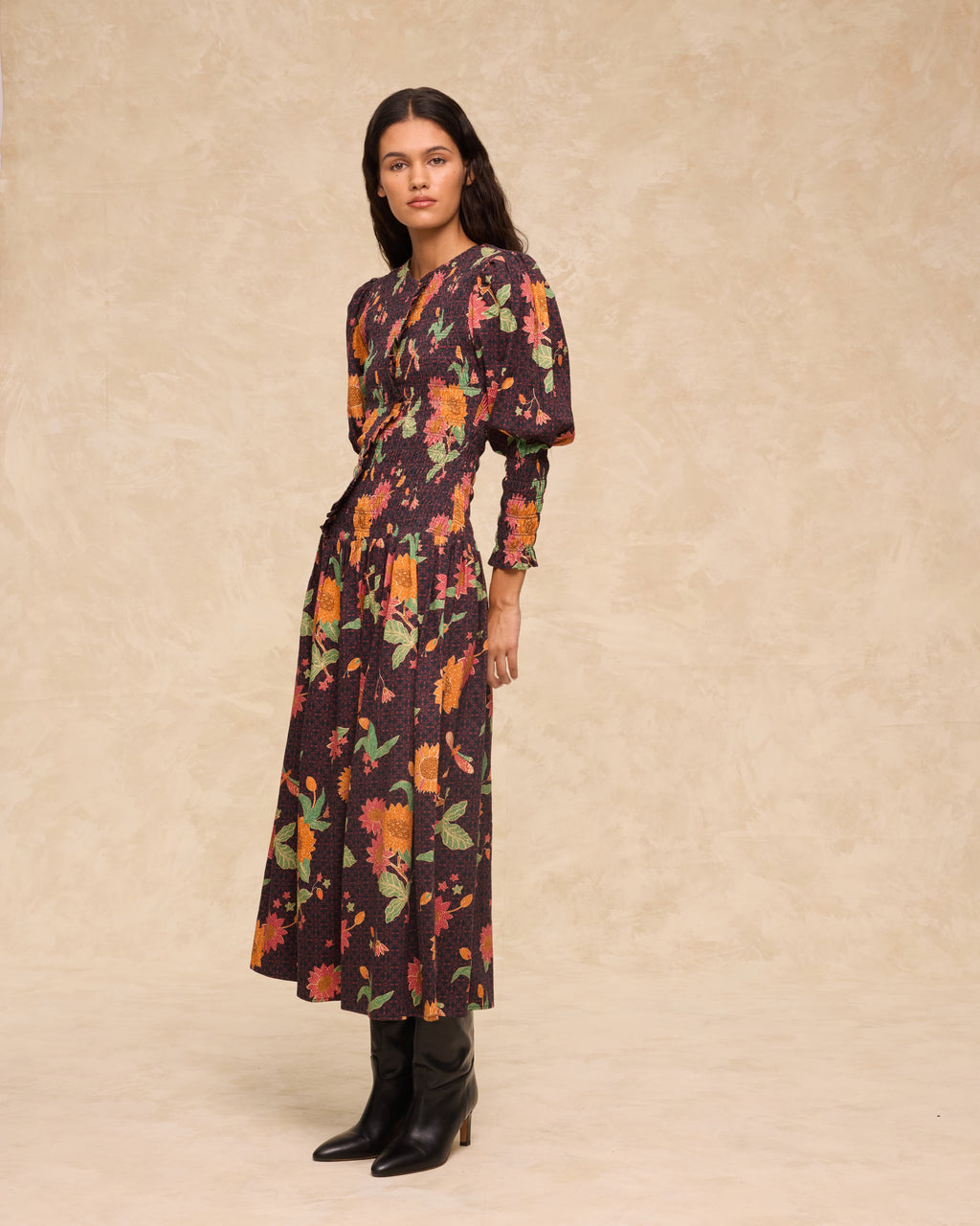 SCARLET | Vestido Midi de Algodón con Estampado Floral