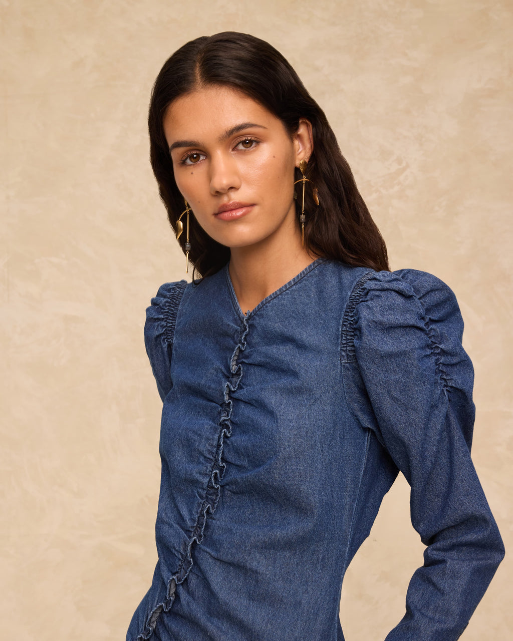 SIENNA | Vestido Midi de Algodón en Azul Índigo