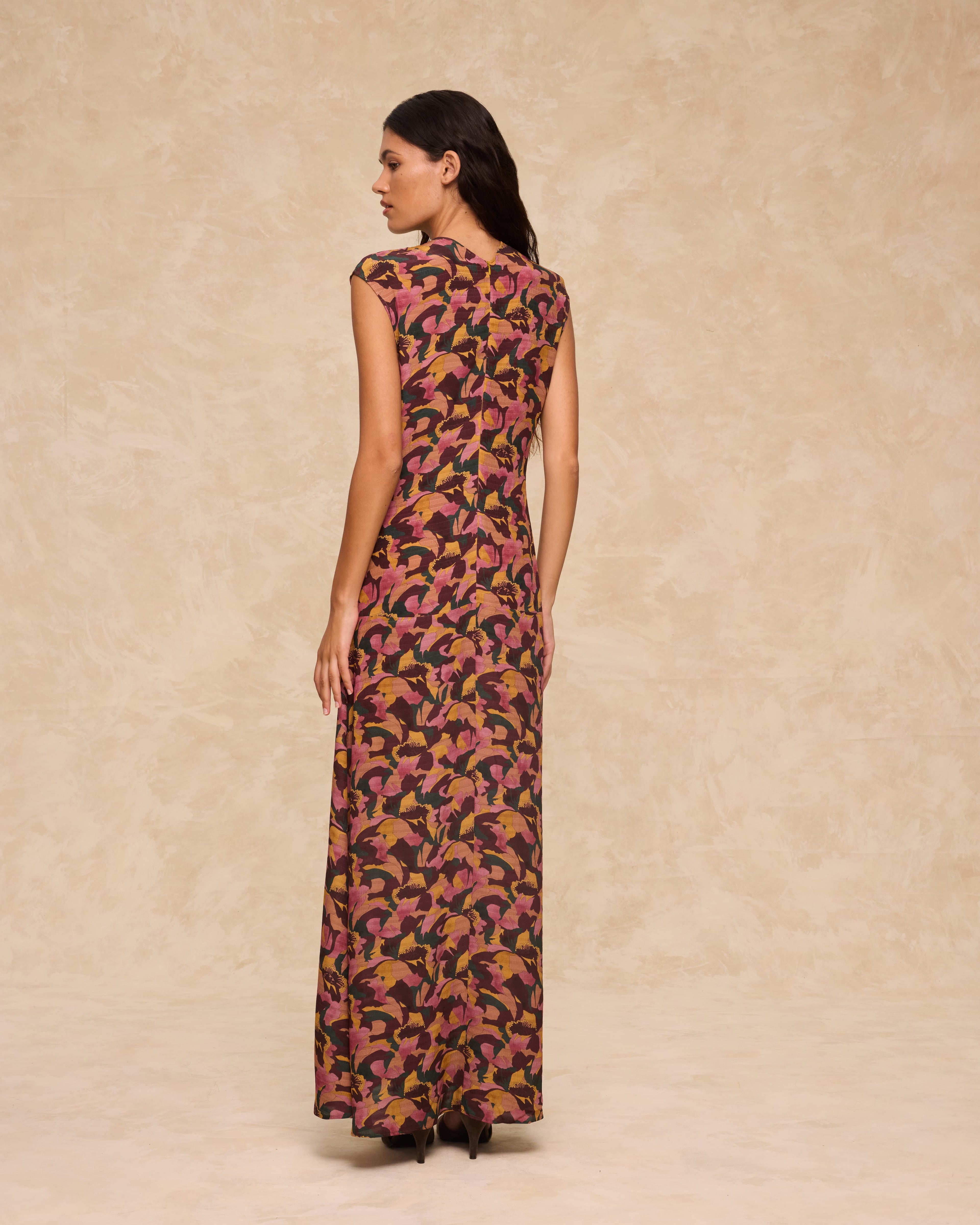 SAACHI | Vestido Estampado de Flores con Volantes