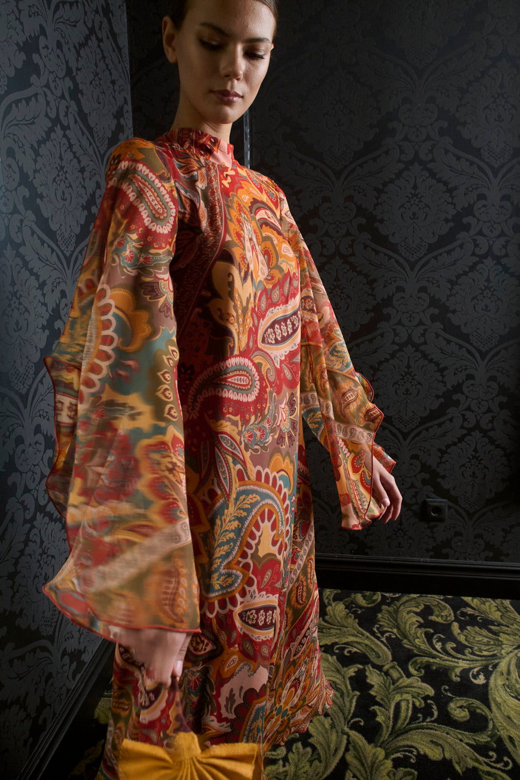 VESTIDO BONSAI OCRE
