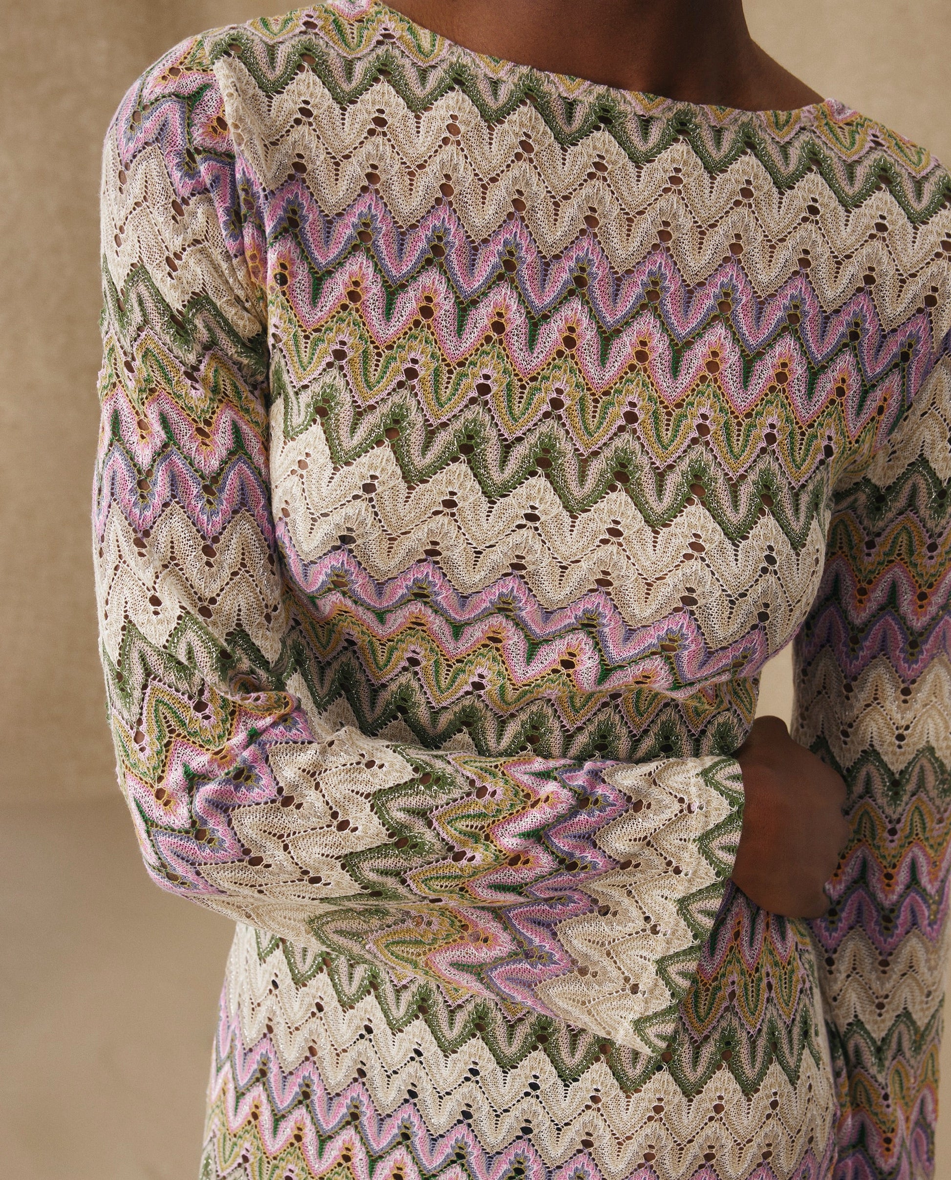 KONA | Vestido Midi de Punto Pointelle Multicolor