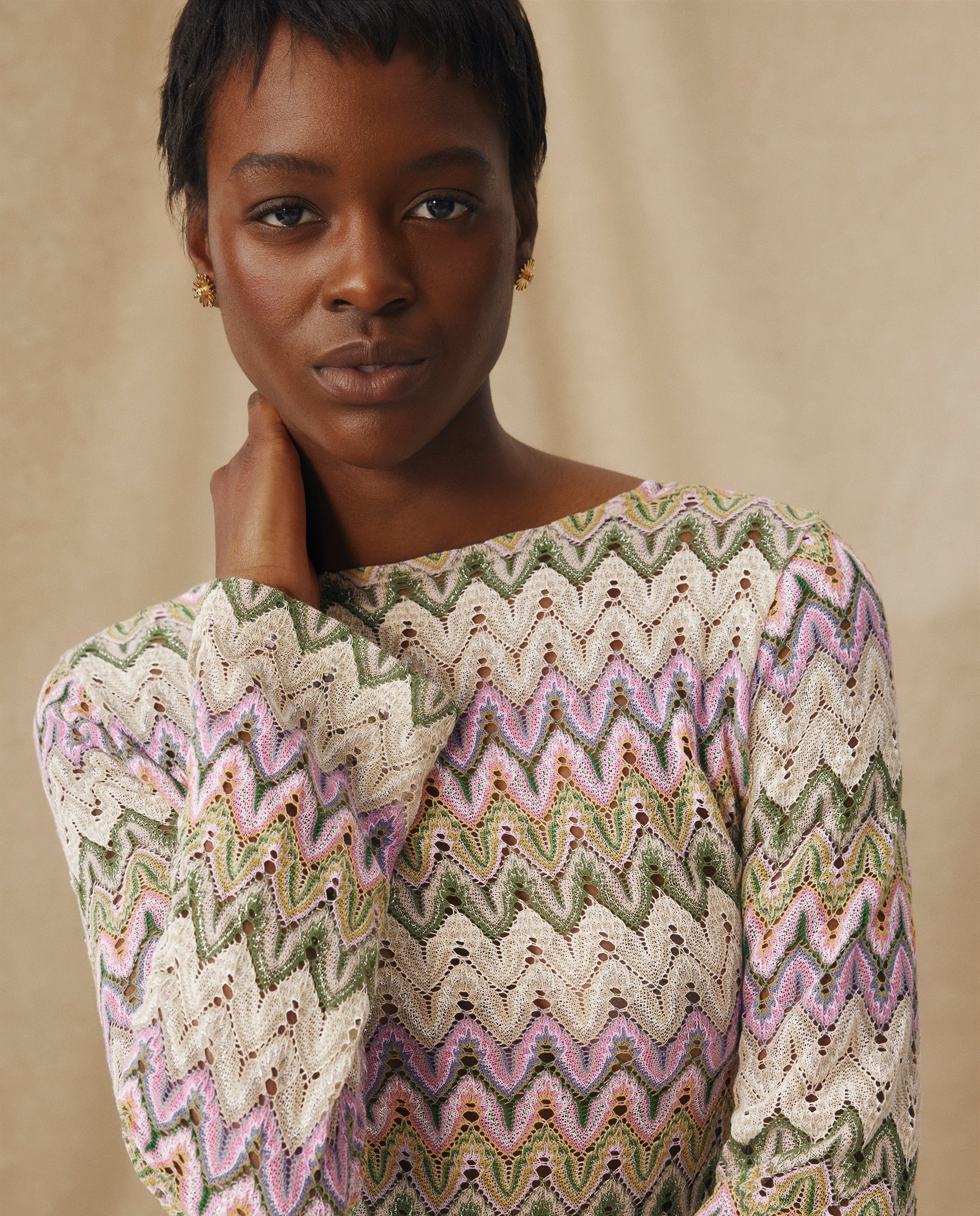 KONA | Vestido Midi de Punto Pointelle Multicolor