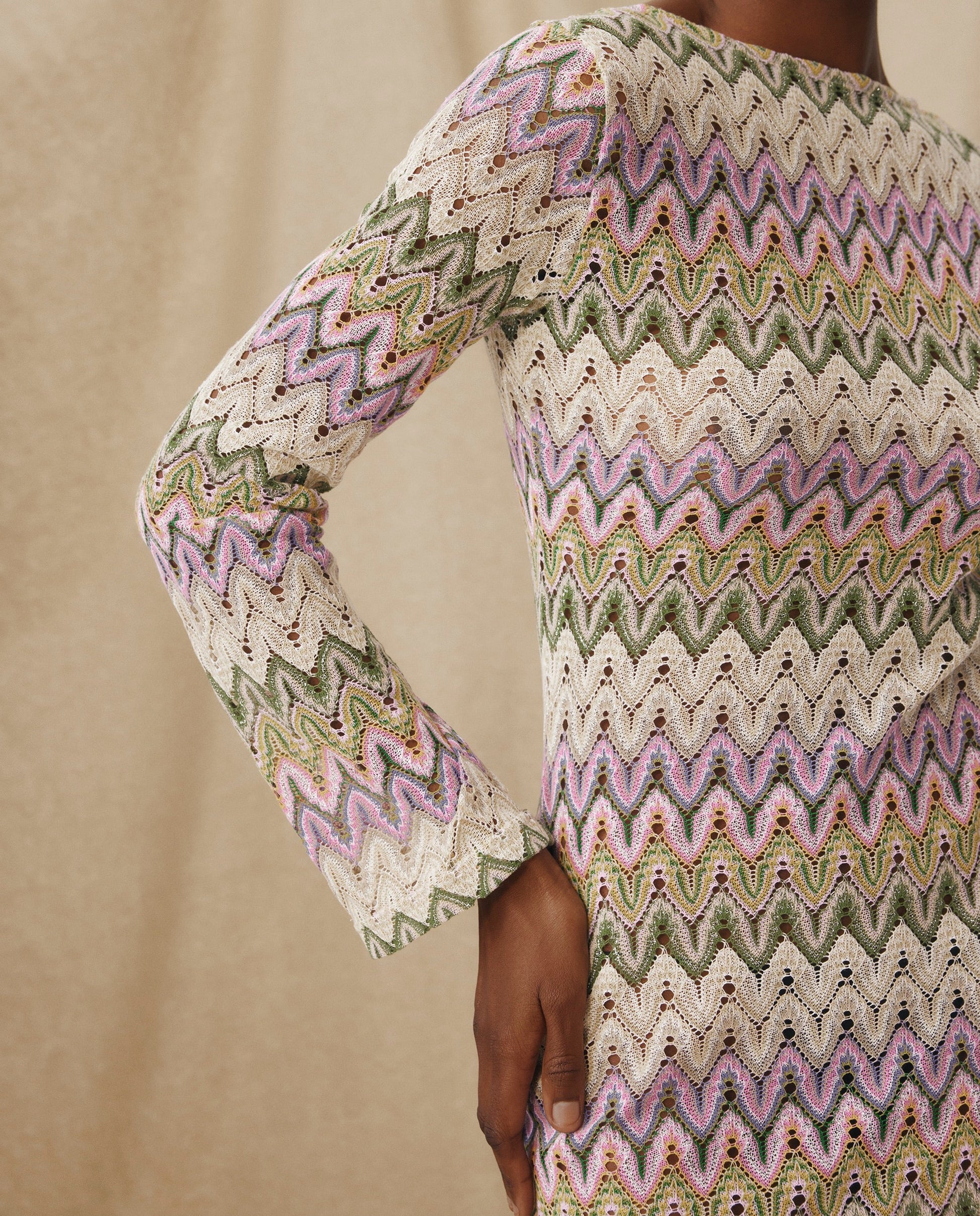 KONA | Vestido Midi de Punto Pointelle Multicolor