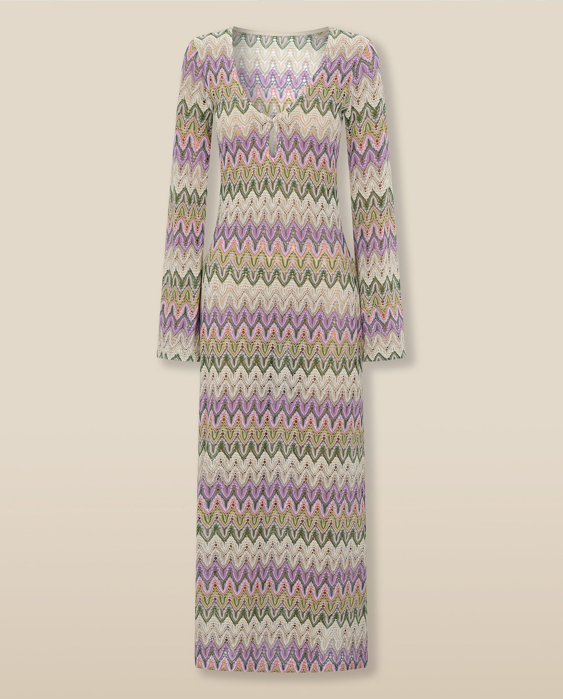 KONA | Vestido Midi de Punto Pointelle Multicolor