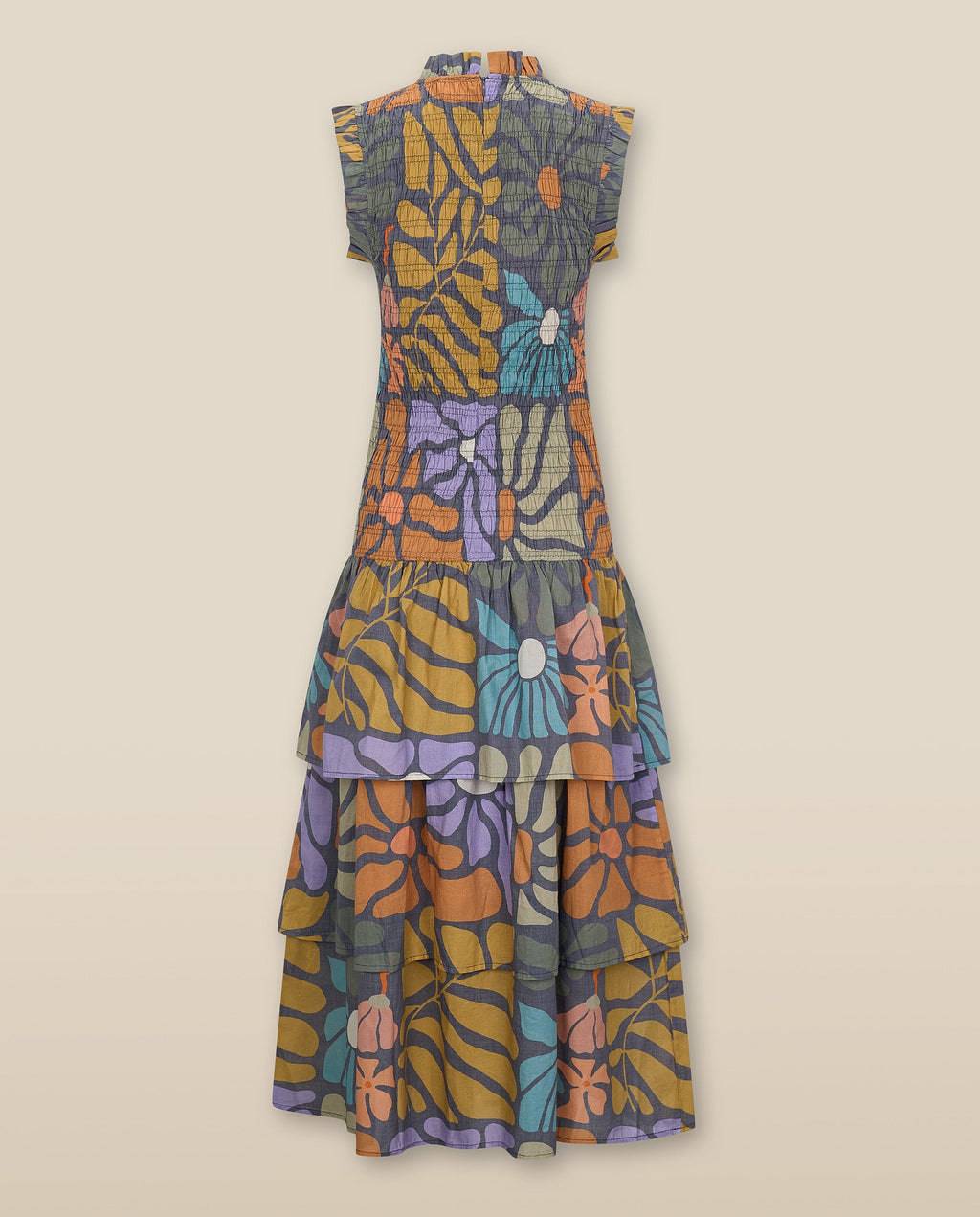 CHARITA | Vestido Midi de Algodón con Estampado Floral Multicolor