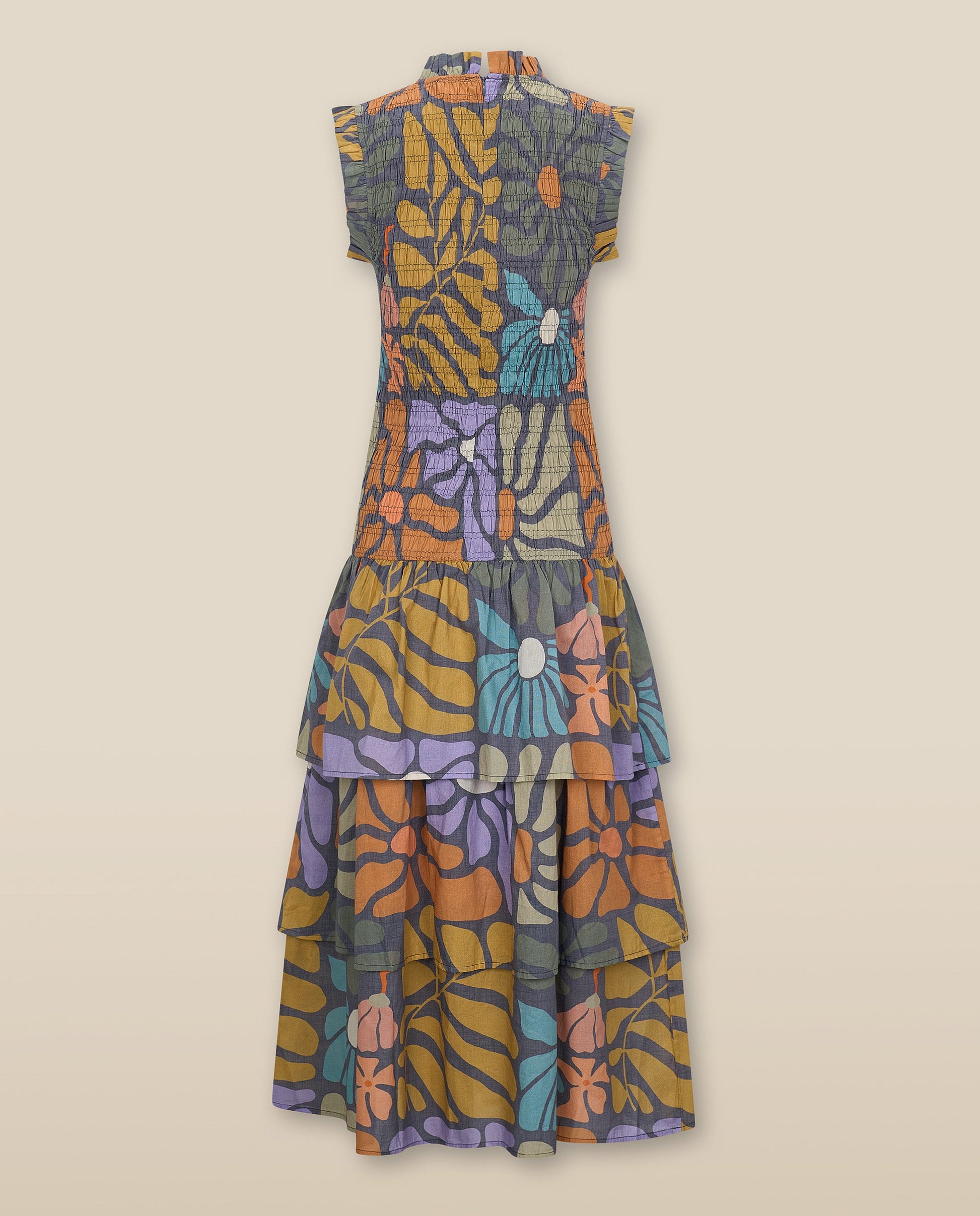 CHARITA | Vestido Midi de Algodón con Estampado Floral Multicolor
