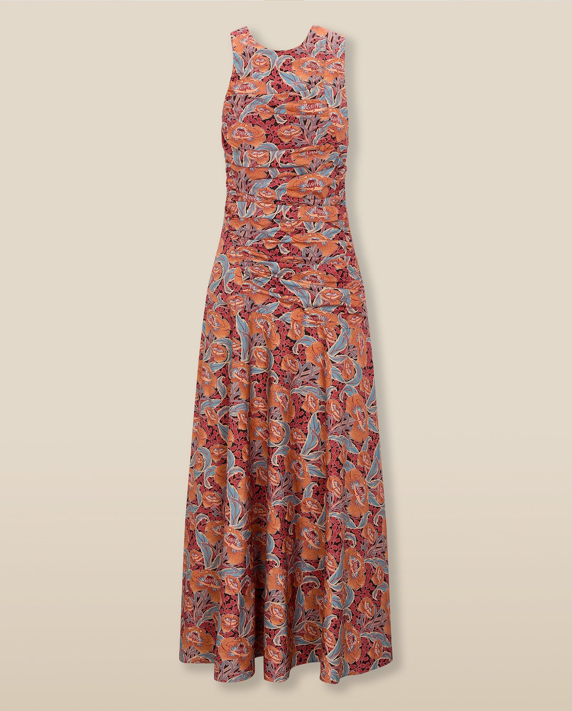 IRAMA | Vestido Midi Floral Liberty en Tonos Terracota