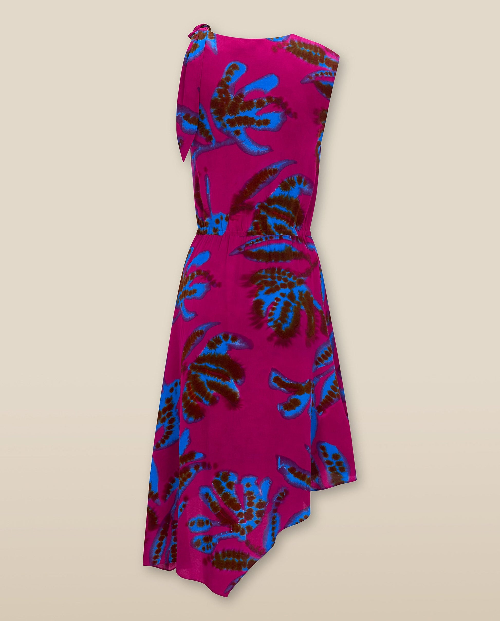 CHETANA | Vestido Corto de Flores en Magenta y Azul
