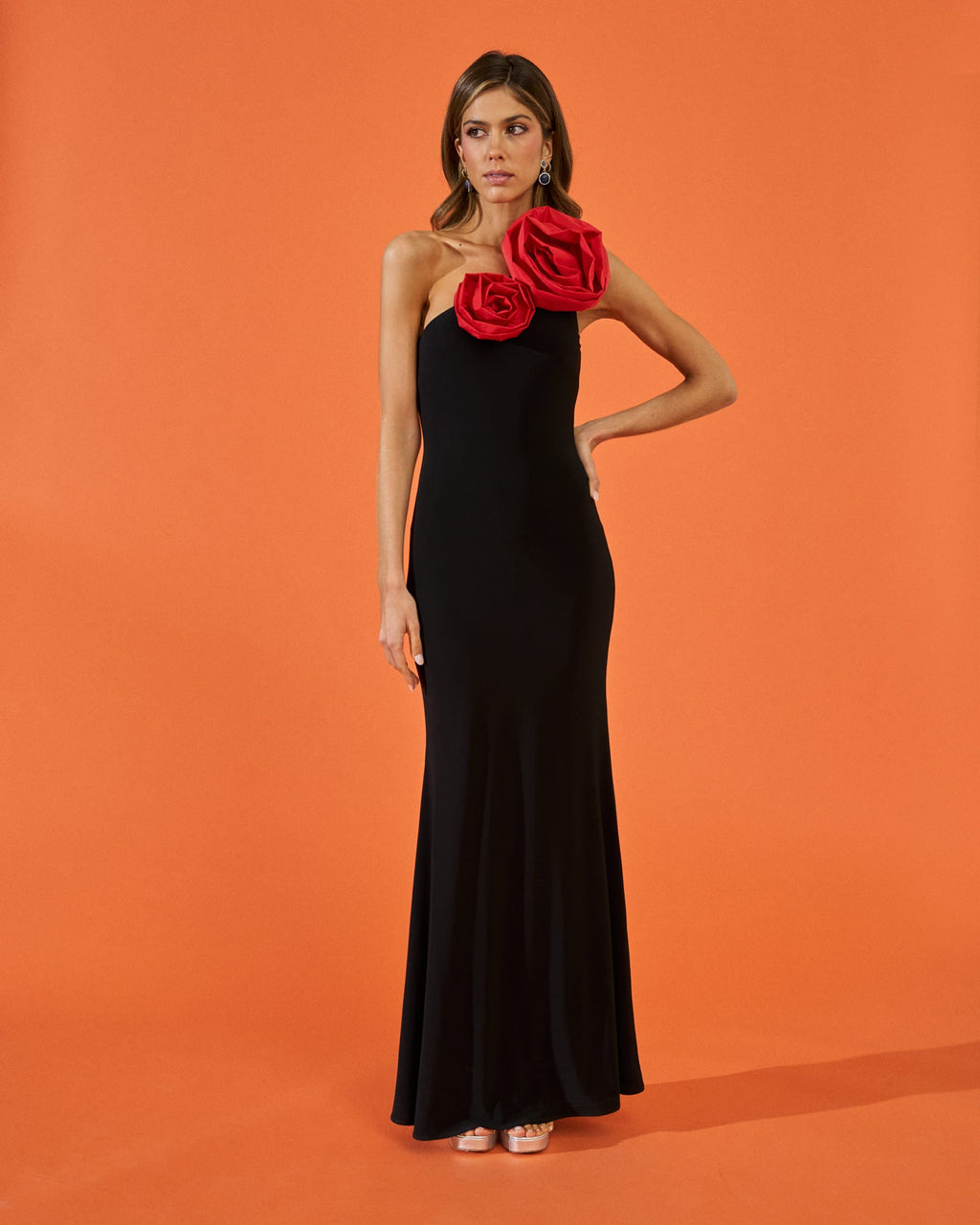 Vestido Sicilia Flor Negro